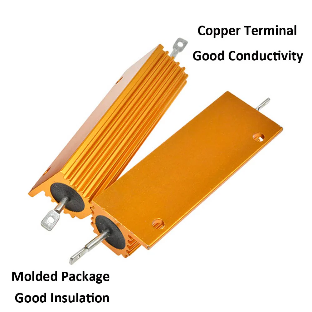 ETOPARS 3 Pcs 100W 3 Ohm 5% Aluminium Casing Wirewound Resistor Load Resistors Tap Resistor Chassis Mounting Wirewound Golden Housing Resistor 3 Ohm 100W gold 100w - Image 5