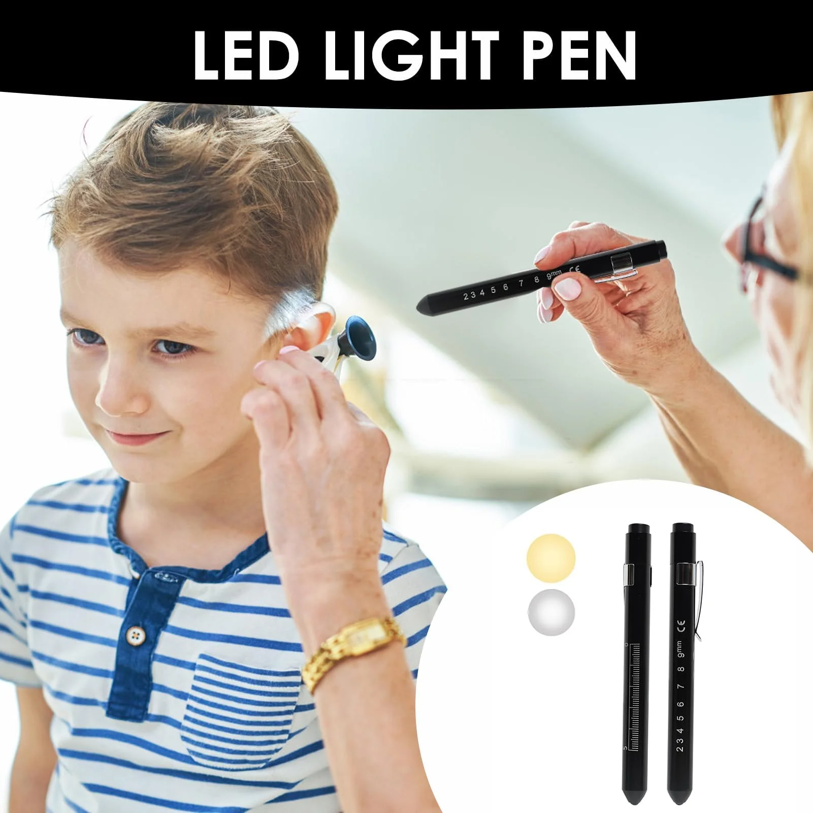 EuAcesry Pupil Light Medicine, Diagnostic Light, Reusable LED Pen Lamp with Pocket Clip, Nurse Emergency Service Accessories, LED Pen Lamp for Nurses Students Doctors Pack of 2 - Image 3