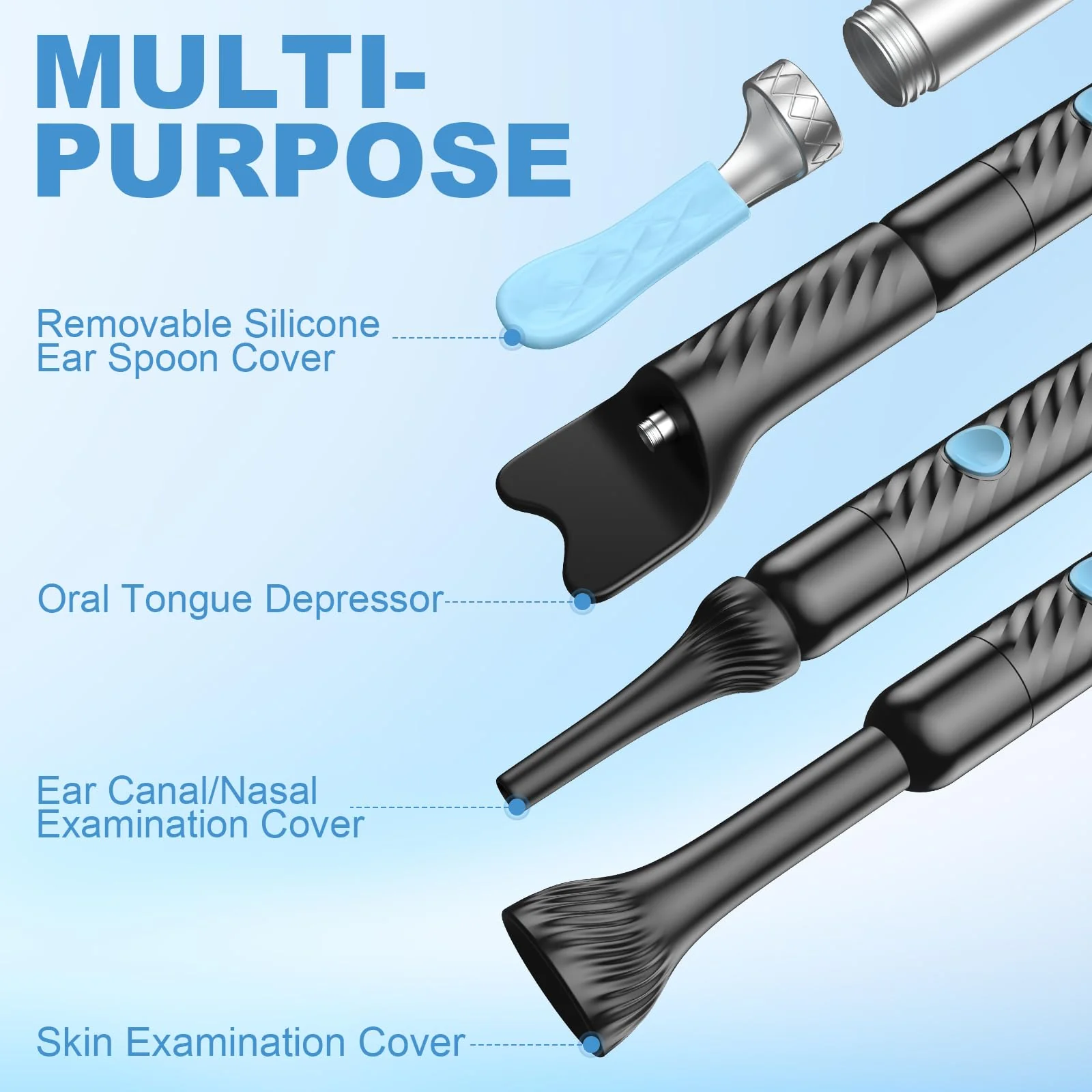 Euakee 4 in 1 Ear Wax Remover Otoscope, 1080P WiFi IP67 Waterproof Ear Cleaner for Adults Children, for Ear Canal, Nose, Mouth and Skin Examination, Ear Cleaner for iOS, Android 03 - Image 3