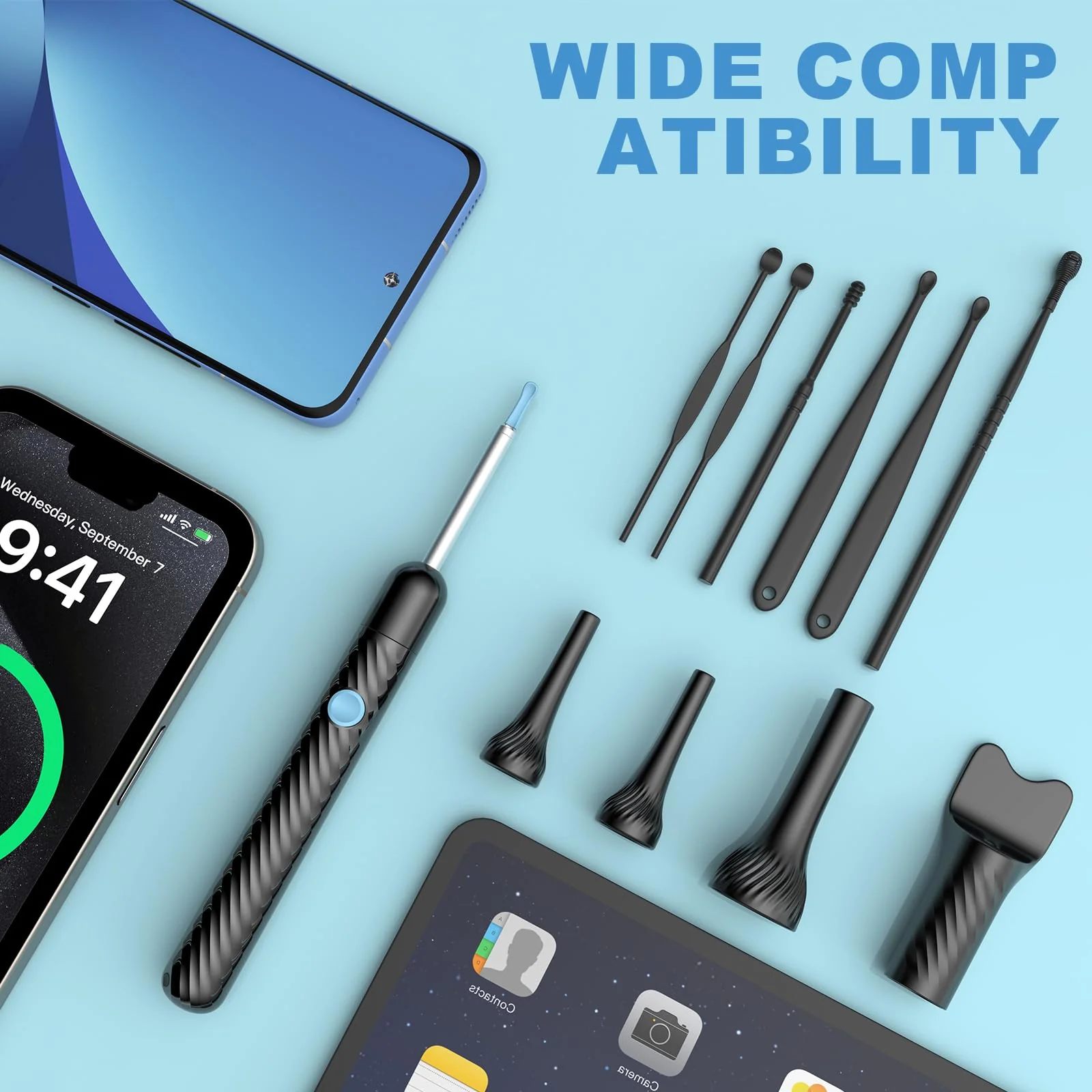 Euakee 4 in 1 Ear Wax Remover Otoscope, 1080P WiFi IP67 Waterproof Ear Cleaner for Adults Children, for Ear Canal, Nose, Mouth and Skin Examination, Ear Cleaner for iOS, Android 03 - Image 7