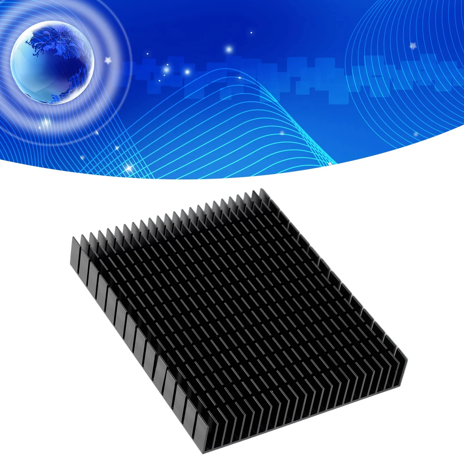 Eujgoov Aluminium Heat Sink, 150 x 120 x 20 mm, Heatsink Cooling for CPU Power Amplifier PCB Board (Black) - Image 4