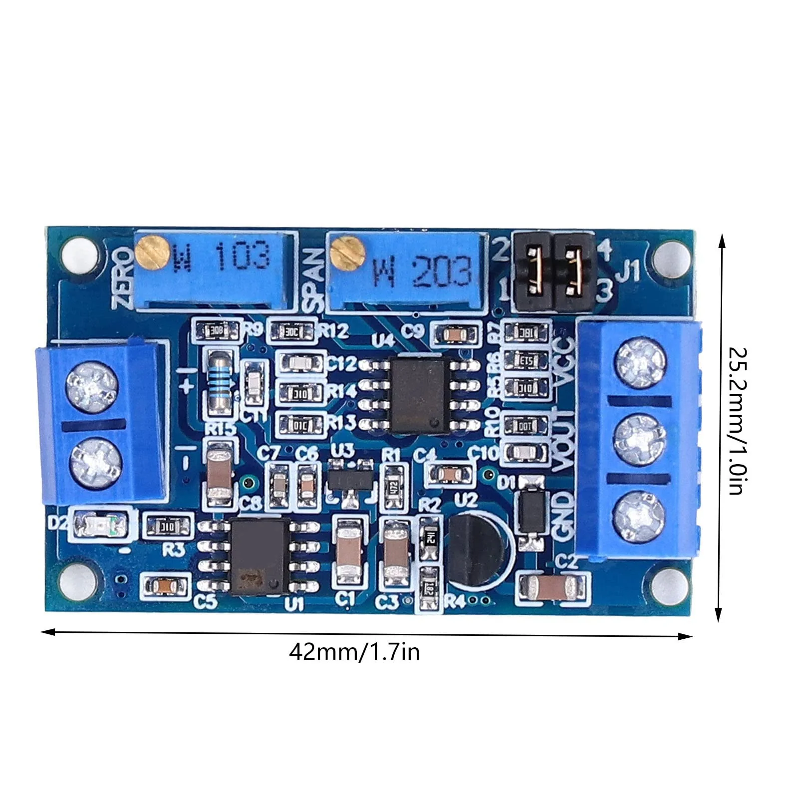 Eujgoov Current Voltage Converter Module 0/4-20mA Signal Conversion Board 0-3.3V/5V/10V Voltage Transmitter - Image 5