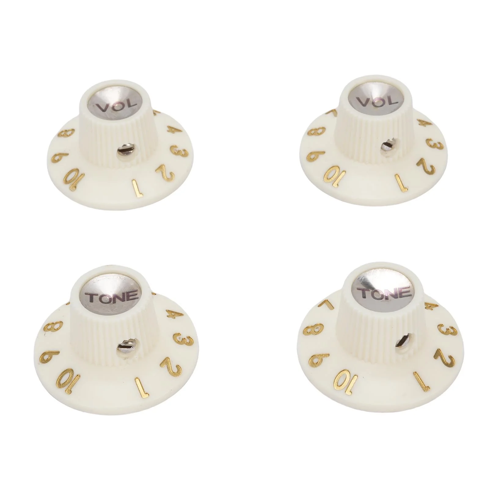 Eujgoov Guitar Control Knobs Retro White Color 2PCS Volume Witch Hat Knobs for Electric Guitar Bass Amplifier Effect Pedal