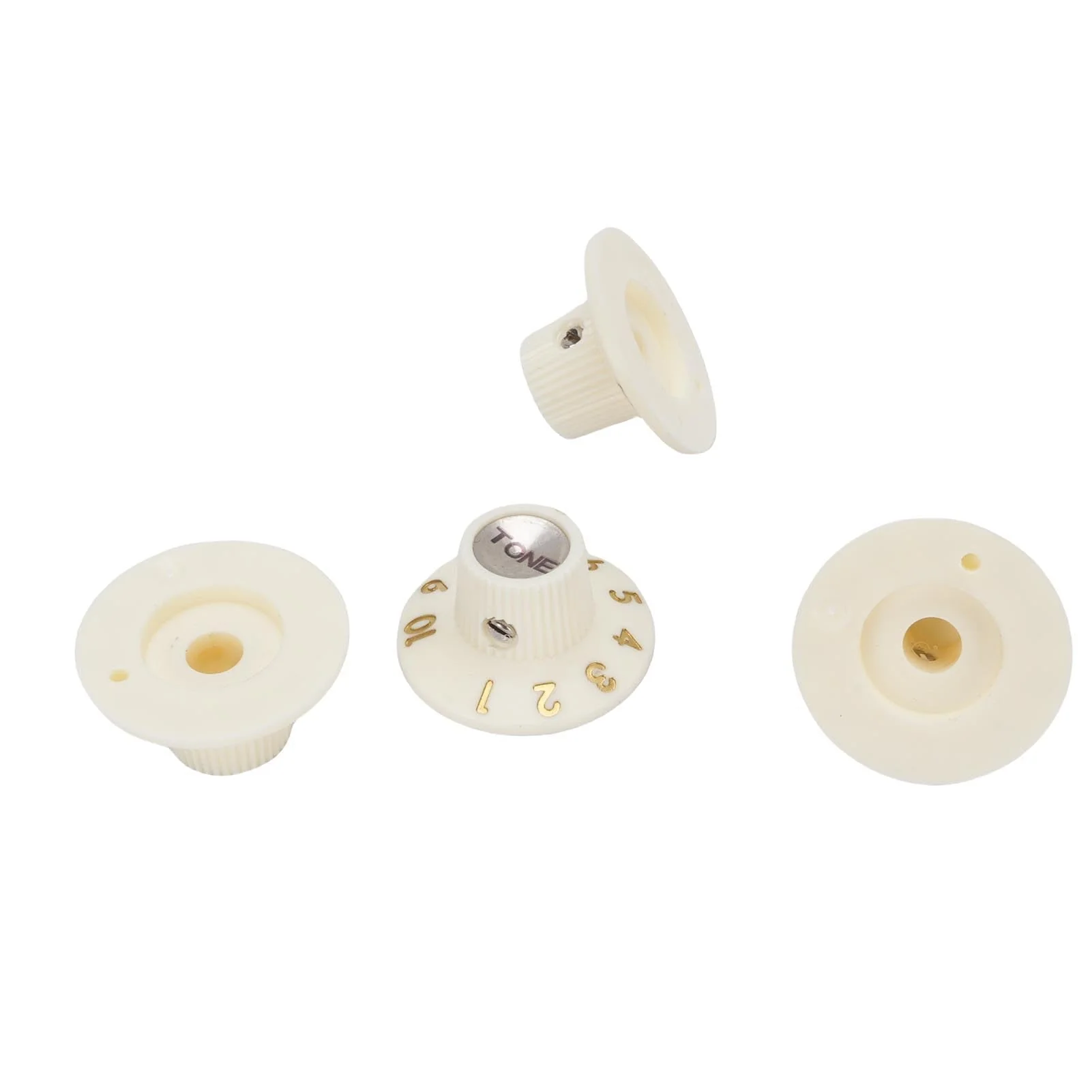Eujgoov Guitar Control Knobs Retro White Color 2PCS Volume Witch Hat Knobs for Electric Guitar Bass Amplifier Effect Pedal - Image 9