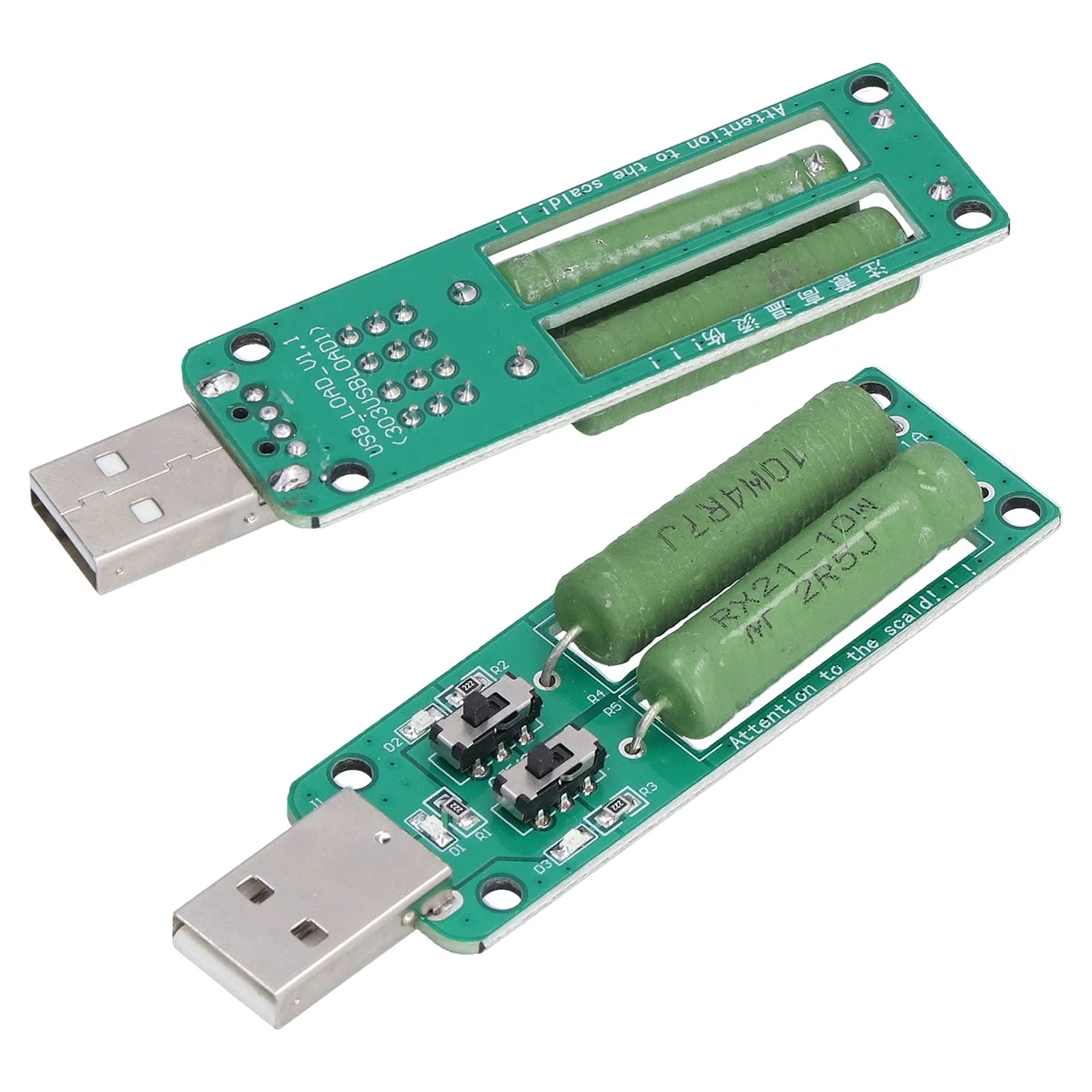 Eujgoov USB Load Tester Power Bank Discharge Resistor 5 V 1 A / 2 A / 3 A Switchable Load Resistor Discharge Ageing Resistance Electronic Load Detector Pack of 2 - Image 5