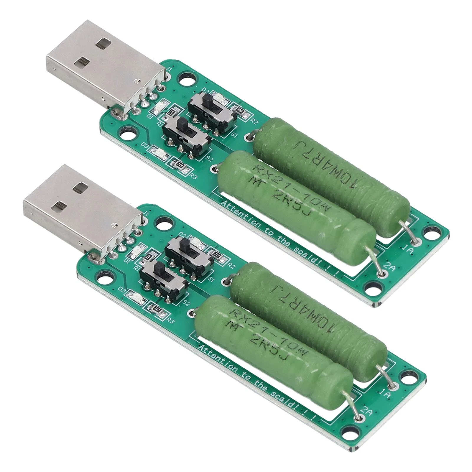 Eujgoov USB Load Tester Power Bank Discharge Resistor 5 V 1 A / 2 A / 3 A Switchable Load Resistor Discharge Ageing Resistance Electronic Load Detector Pack of 2 - Image 8