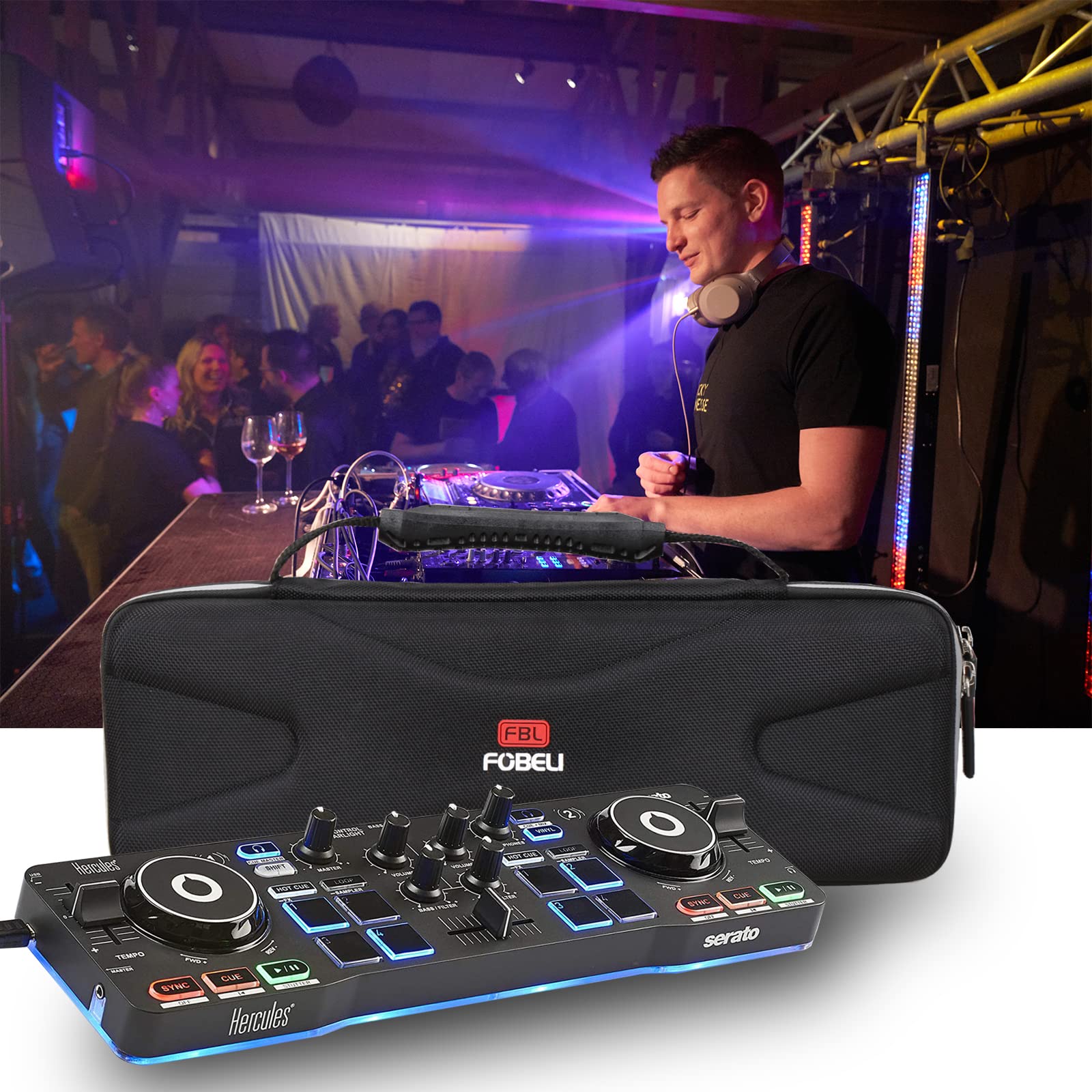 EVA Hard Storage Traveling Carry Case Compatible with Hercules DJControl Starlight Pocket USB DJ Controller, Shockproof Protective Carrying Bag (Case Only) - Image 7