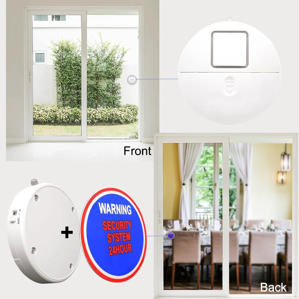 EVA LOGIK Modern Ultra-Thin Window Alarm with Loud 120dB Sound and Vibration Sensors Compatible with Virtually Any Window, Glass Break Alarm Perfect for Home, Office, Dorm Room- 8 Pack - Image 5
