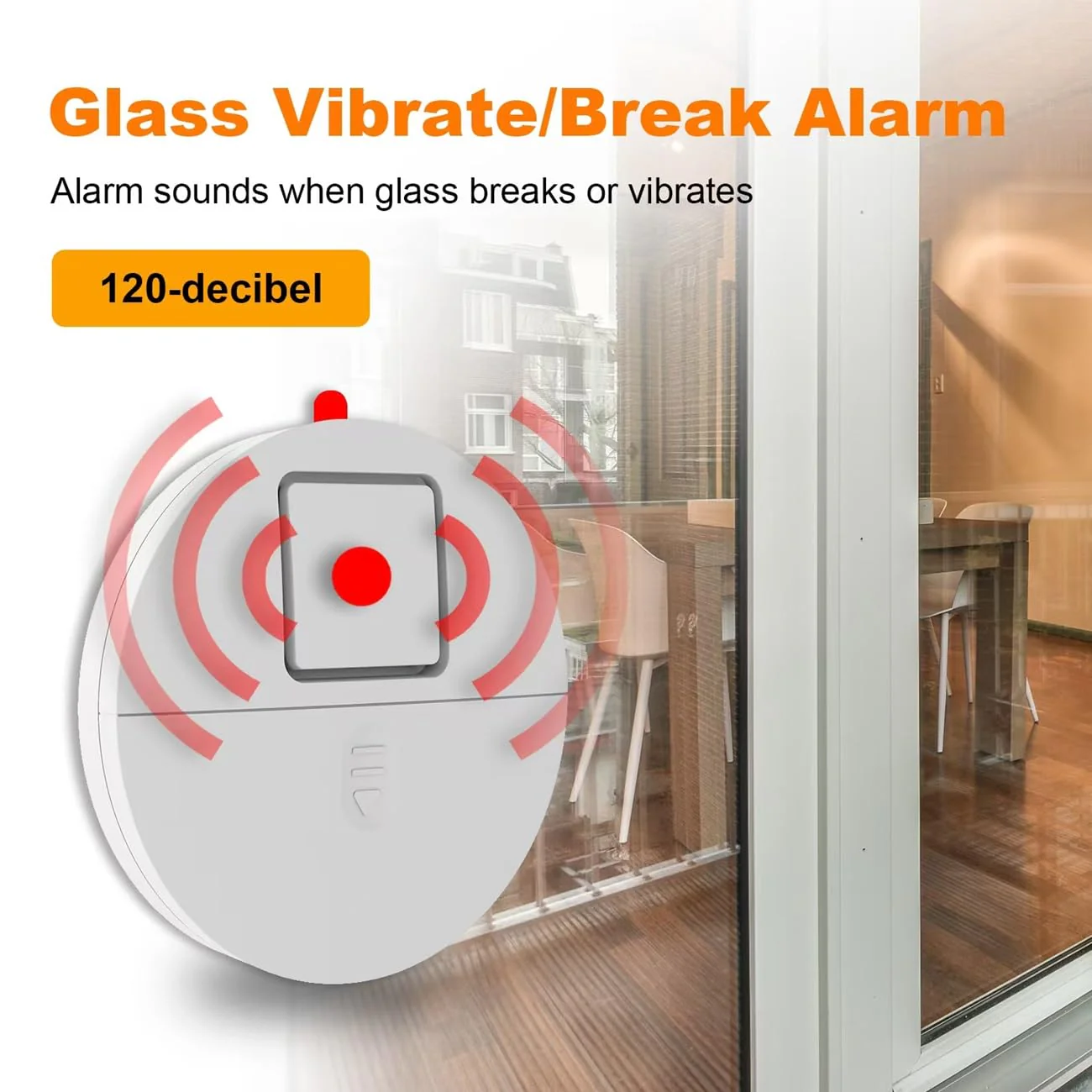 EVA LOGIK Modern Ultra-Thin Window Alarm with Loud 120dB Sound and Vibration Sensors Compatible with Virtually Any Window, Glass Break Alarm Perfect for Home, Office, Dorm Room- 8 Pack - Image 6