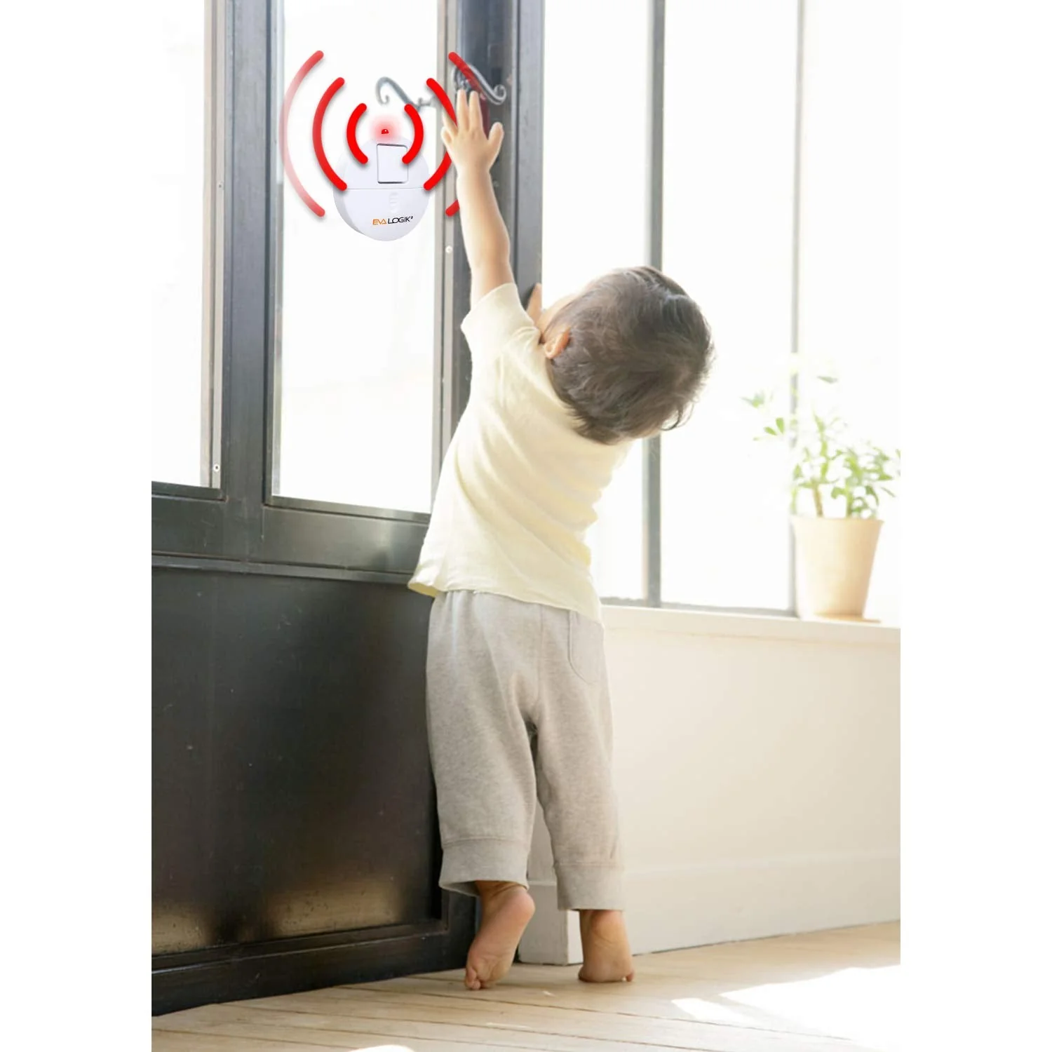 EVA LOGIK Modern Ultra-Thin Window Alarm with Loud 120dB Sound and Vibration Sensors Compatible with Virtually Any Window, Glass Break Alarm Perfect for Home, Office, Dorm Room- 8 Pack - Image 8