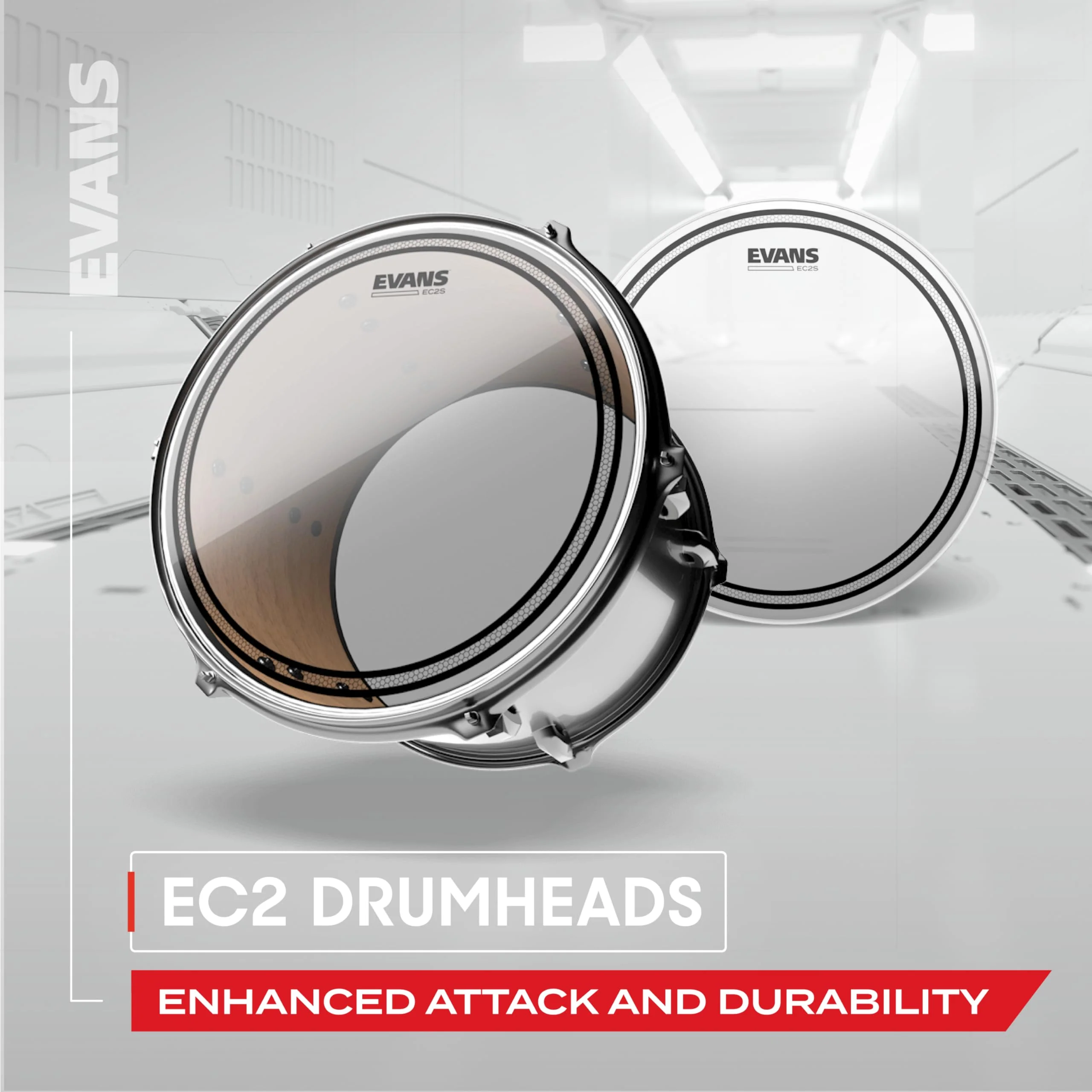 Evans Drum Heads - EC2S Clear Tom Drumhead, 16 Inch Translucent - Image 6