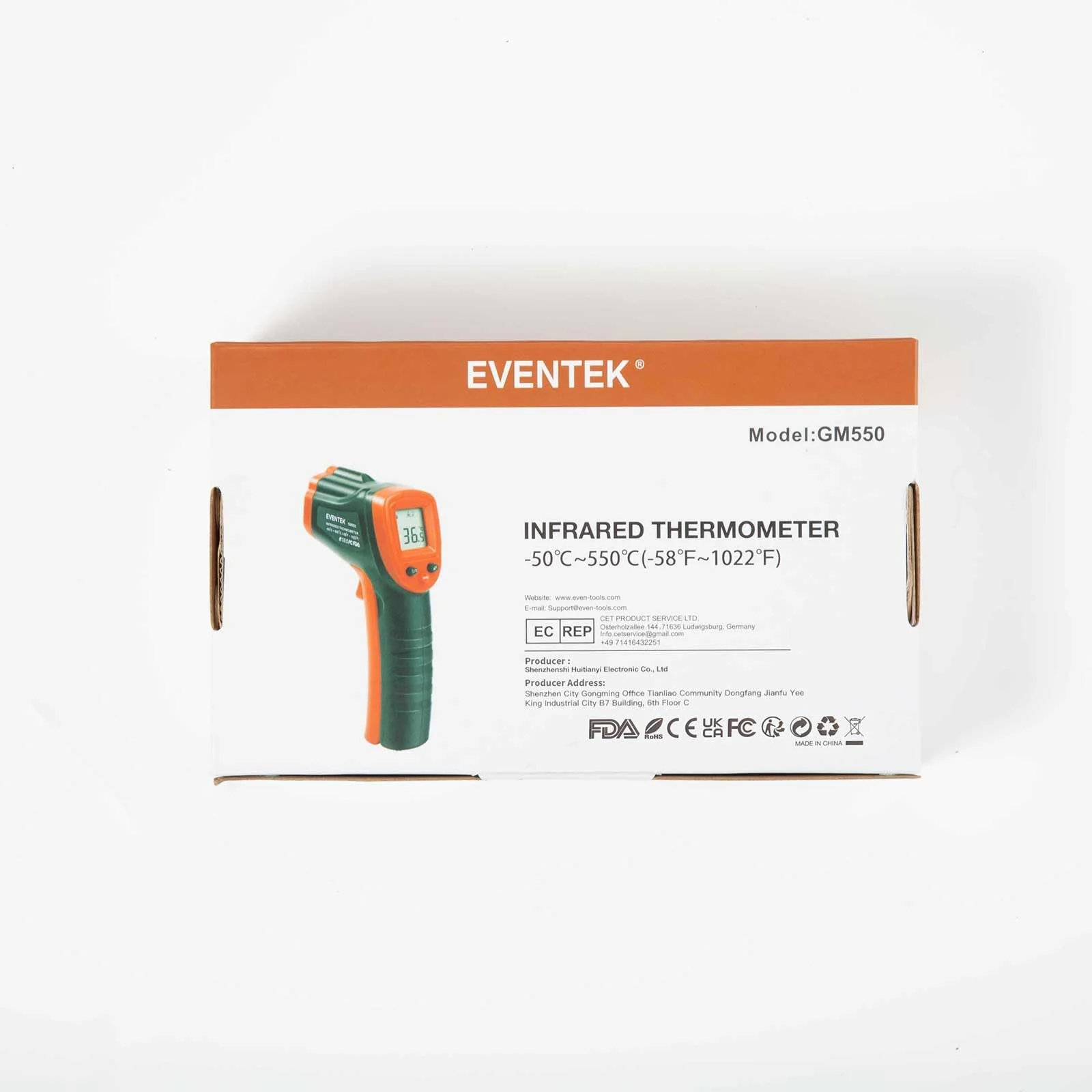 Eventek Infrared Thermometer Gun -50 ° C ~ 600 ° C (-58 ° F ~ 1112 ° F), Non-Contact Laser Thermometer Gun for Cooking, Pizza Oven, Fridge, Temperature Gun with Adjustable Emissivity(NOT for Humans) Red -50°C~600°C (-58℉~1112℉) - Image 10