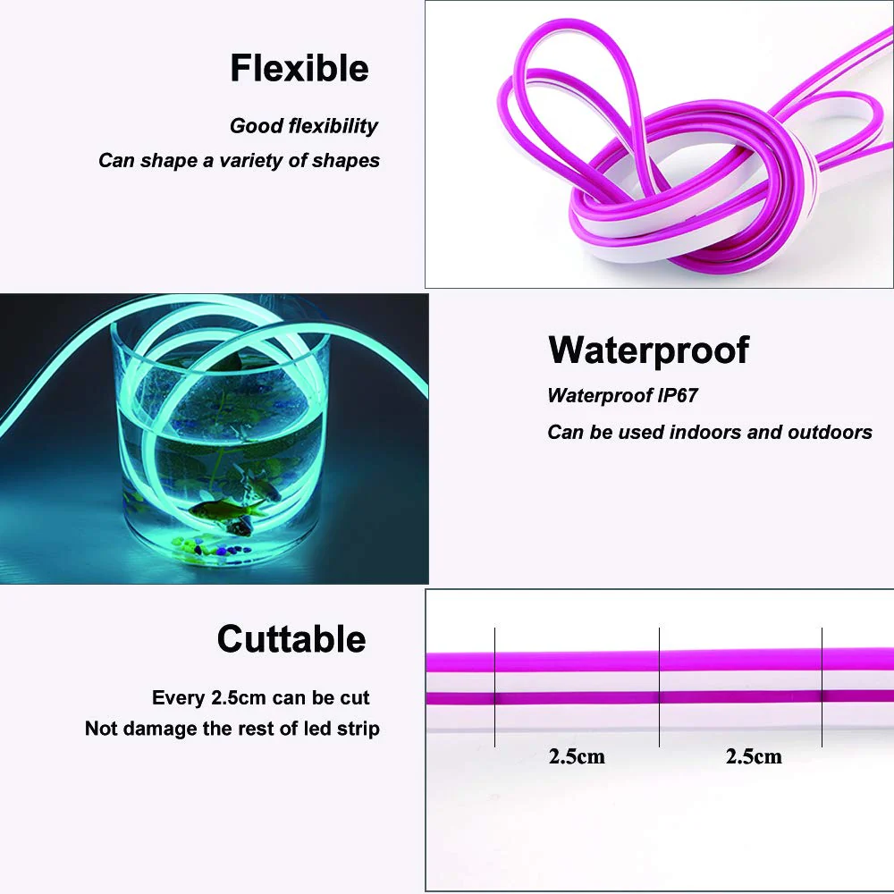 EverBright Pink Led Neon Strip Lights 12V Indoor Outdoor Rope Silicone 16.4Ft 600SMD Waterproof Flexible for Signboard Kitchen Bedroom Bar Home Building Party Events Decoration(No Power Adapter) - Image 5
