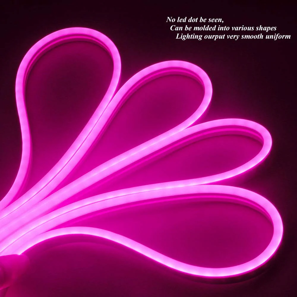EverBright Pink Led Neon Strip Lights 12V Indoor Outdoor Rope Silicone 16.4Ft 600SMD Waterproof Flexible for Signboard Kitchen Bedroom Bar Home Building Party Events Decoration(No Power Adapter) - Image 6