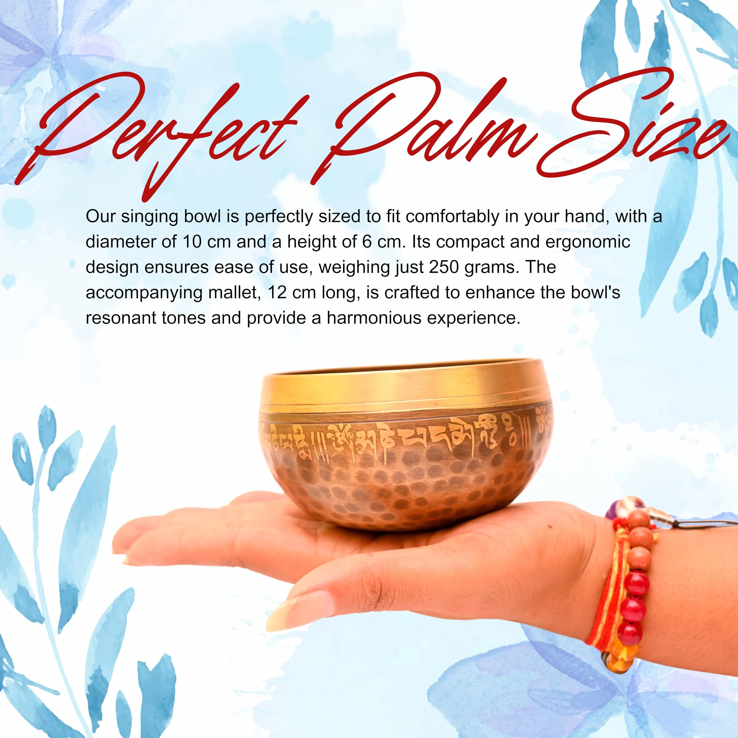 Evil Eye Tibetan Singing Bowl-Meditation Bowl with Cushion, Mallet and Carry Bag-Handcrafted in Nepal- best for Yoga, Chakra Healing, Mindfulness, and Stress Relief-Spiritual Gifts for Women and Men - Image 4