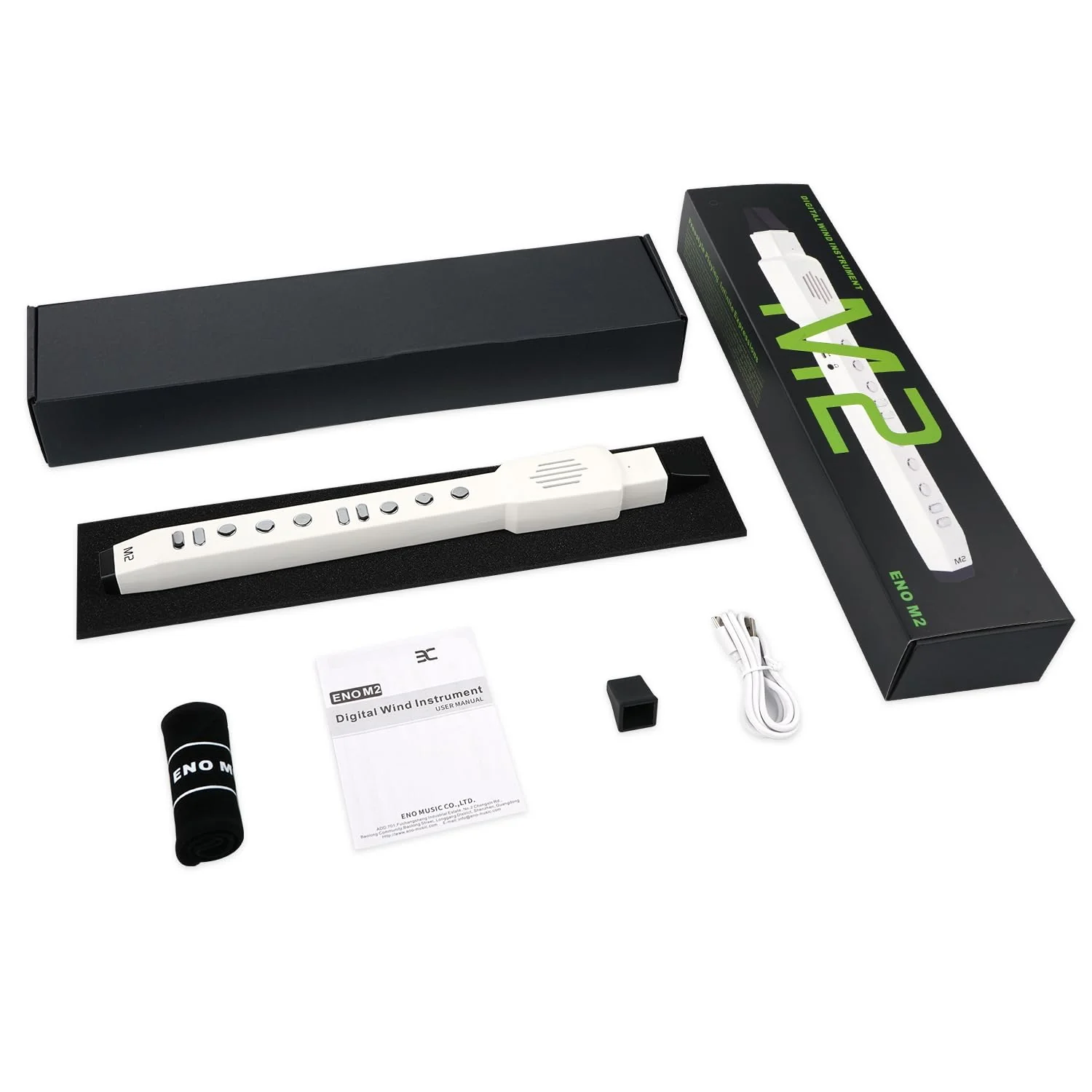 EX Digital Wind Instrument with 12 Tones, 3 Fingerings, Scales, Transpose Function, Automatic Vibrato, Three-octave Option, and Blow Intensities (Black) Black - Image 6