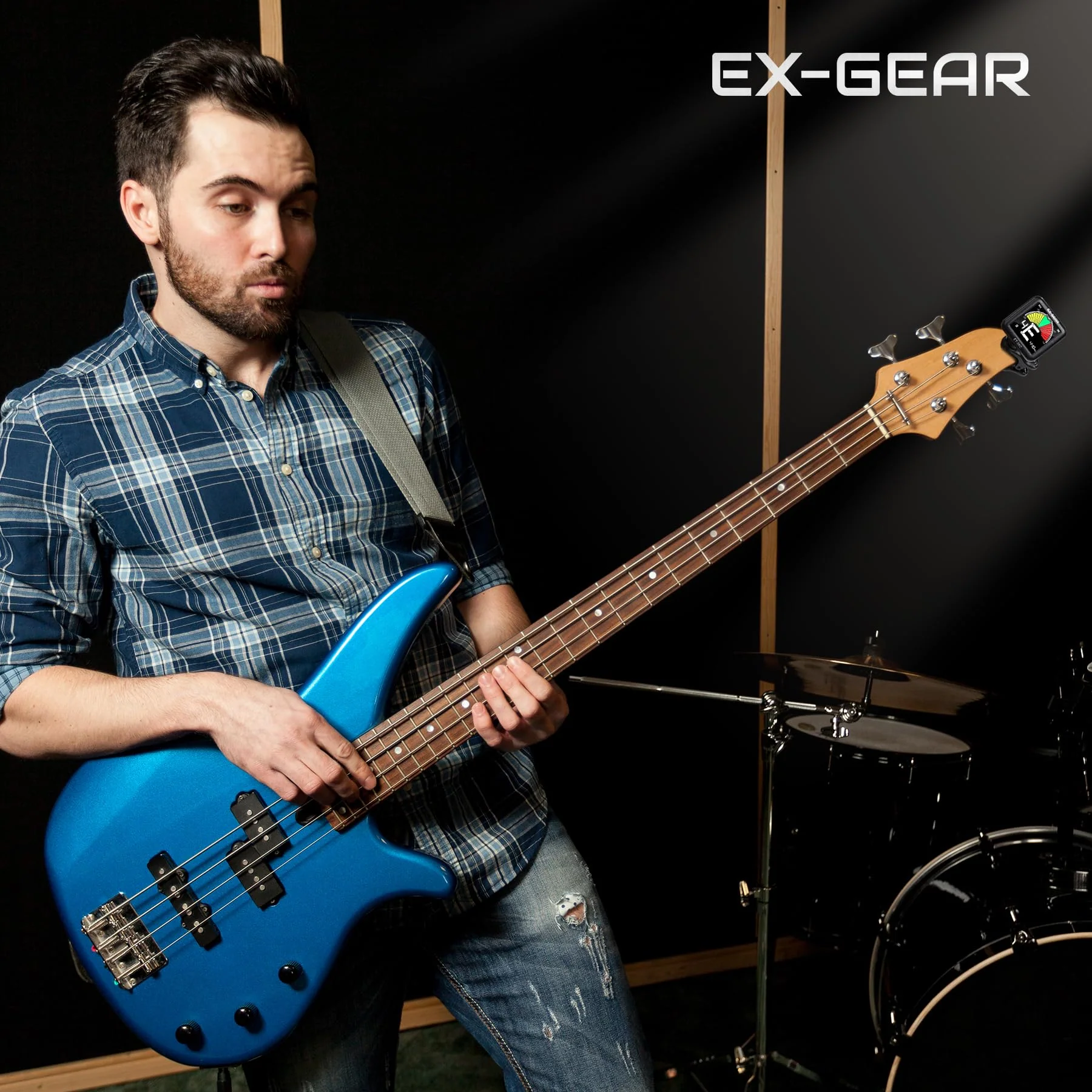 EX-GEAR Professional Guitar Tuner Clip On, Quick & Accurate Tuning with Large LCD Screen, 360° Rotatable Rechargeable Acoustic Guitar Electric Guitar Bass Ukulele & Chromatic Tuner - Image 9