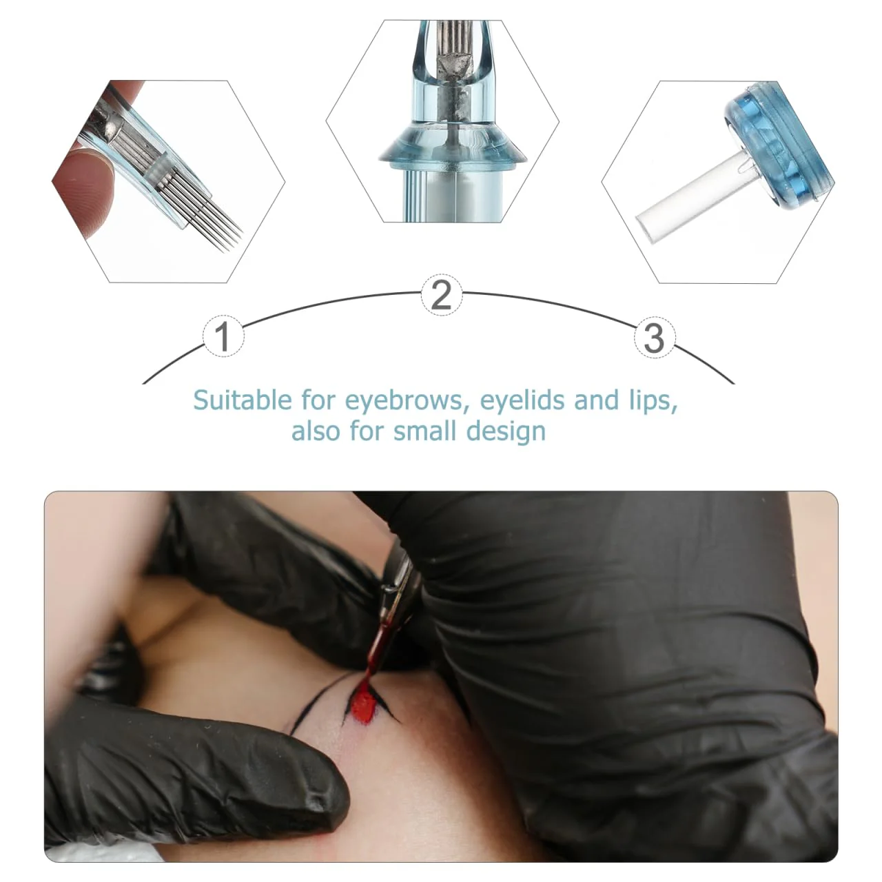 EXCEART Pack of 10 Disposable 15 RM Sterilised Packaging Suitable for Eyebrows, Lips and Small Design - Image 3