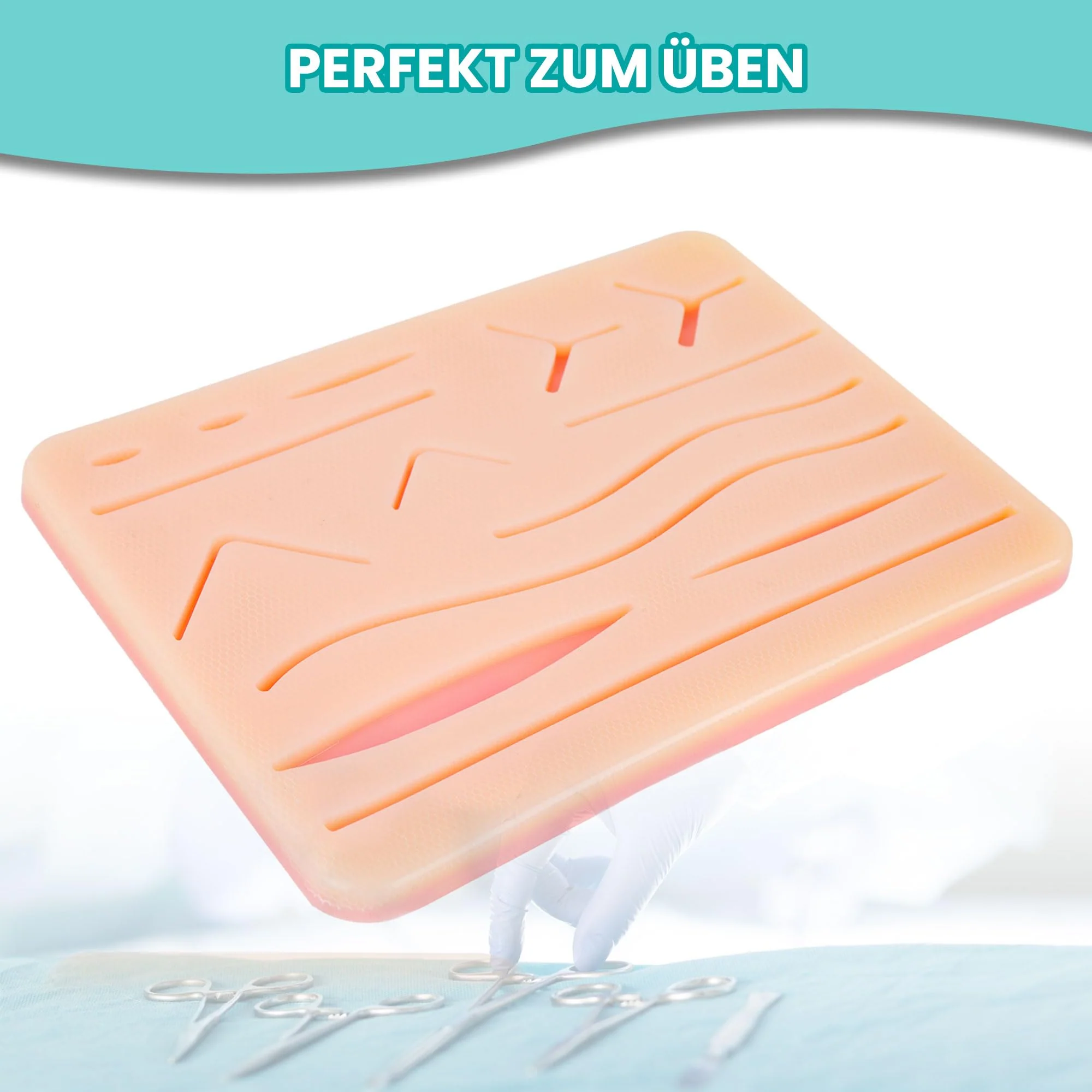 Exercise Board Silicone Suture Pads, Suture Pad for Surgical Suture Set with 3 Layers, Suture Practice Kit with 14 Wounds, Sewing Kit Medicine, Suture Set Exercise Medicine, Surgical Suture Set - Image 6
