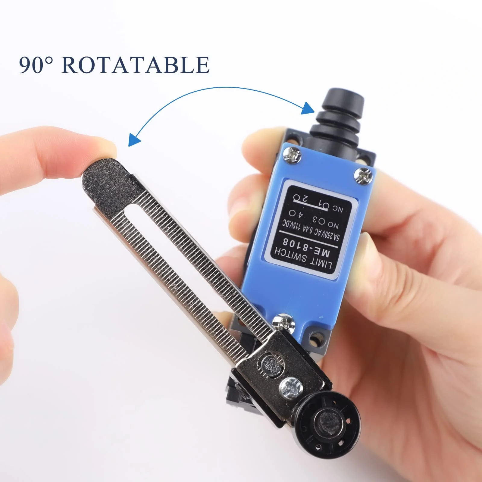 EXLECO 4 x Lever Limit Switch Adjustable Limit Switch with 5 cm Adjustable Roller Lever NO NC ME-8108 Limit Switch Self-Resetting Toggle Switch for CNC Router Plasma Electric Control Switch Pack of 4 - Image 3