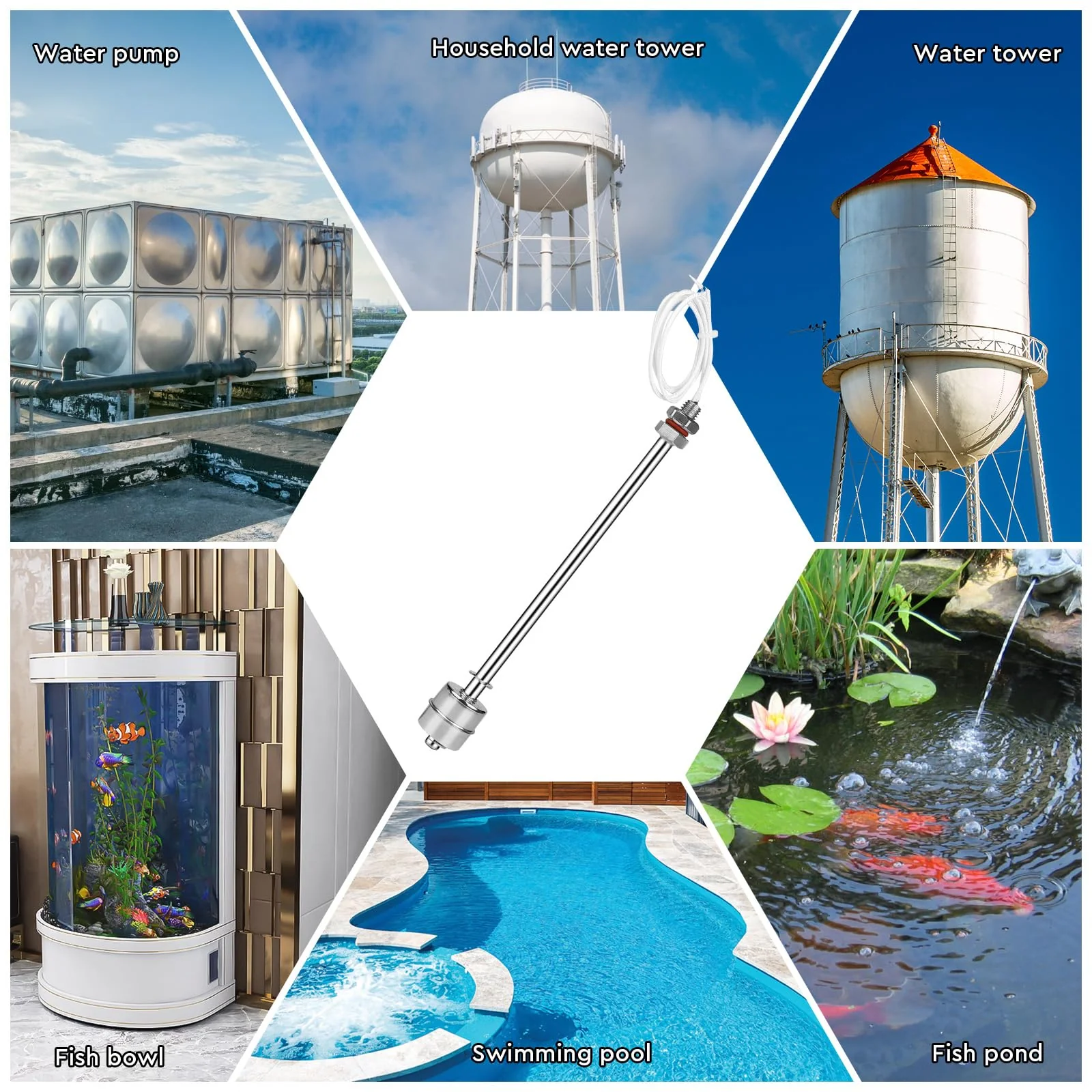 EXLECO Stainless Steel Float Switch 45 mm Vertical Water Level Sensor M10 Water Level Regulator Level Sensor Liquid Level Sensor for Water Pump Pool Pond Aquarium - Image 6
