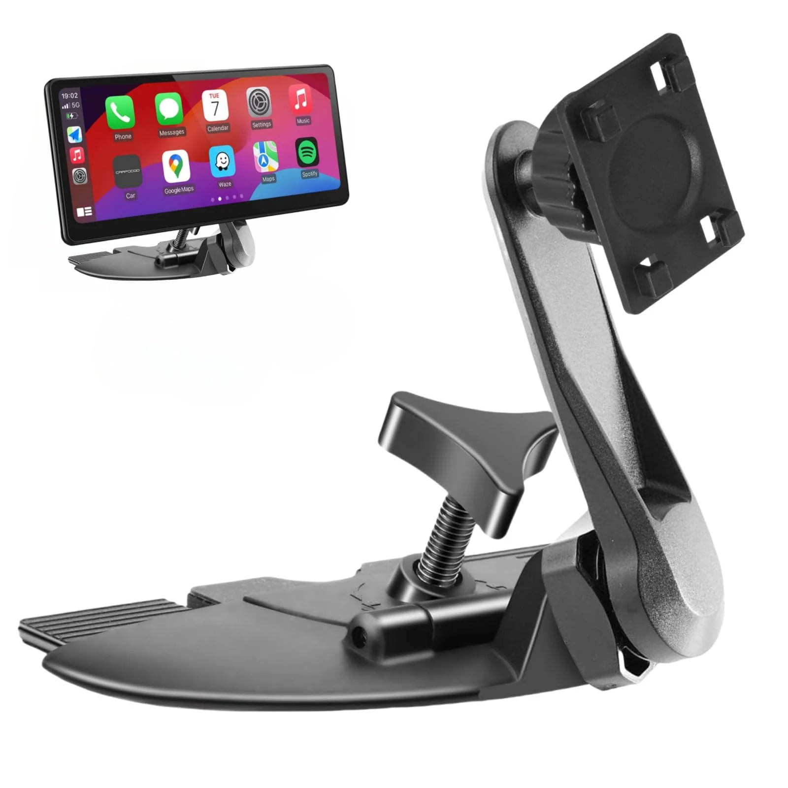 Extended Arm CD Slot Mount for CarPlay Screen Adjustable 360° Rotating Universal Head Compatible with in-Car Monitors CD Slot CarPlay Mount for 7" 9" 10.26" Portable Car Stereo Cd Bracket - Image 9