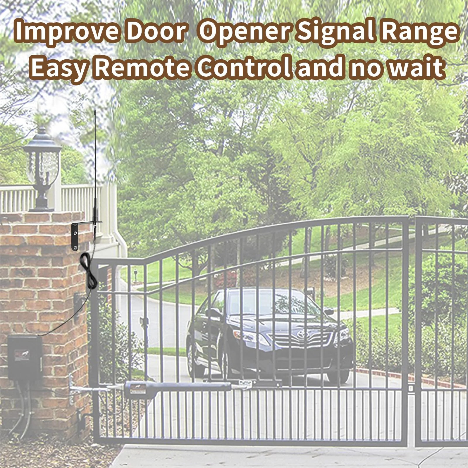 Extended Long Range 433Mhz 433.92MHz Flexible Whip Receiver Antenna for Remote GTO Mighty Mule LiftMaster Ghost Etc Smart Gate Door Opener Alarm System Signal Booster，Distance up to 500 ft+, Eifagur - Image 5