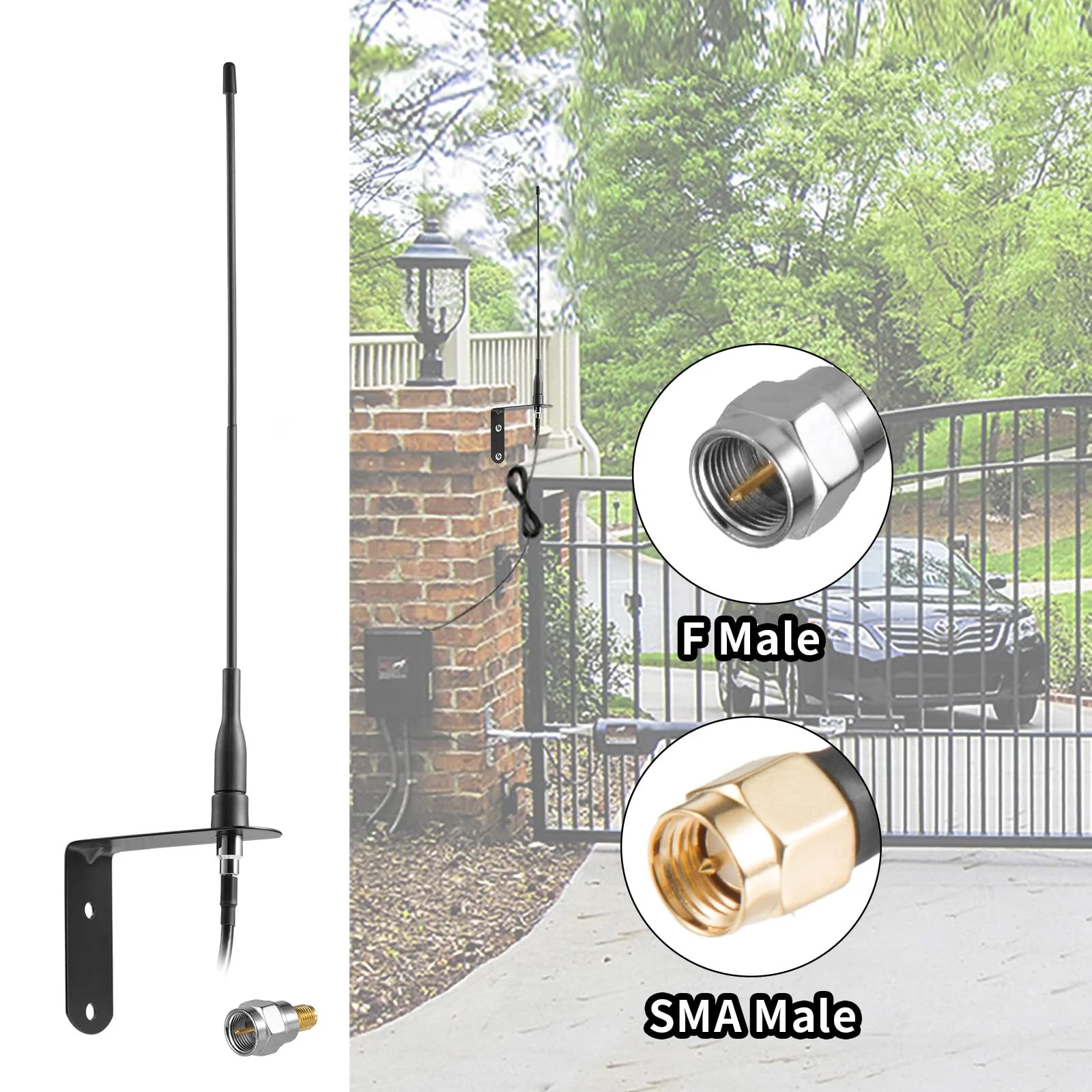 Extended Long Range 433Mhz 433.92MHz Flexible Whip Receiver Antenna for Remote GTO Mighty Mule LiftMaster Ghost Etc Smart Gate Door Opener Alarm System Signal Booster，Distance up to 500 ft+, Eifagur - Image 7