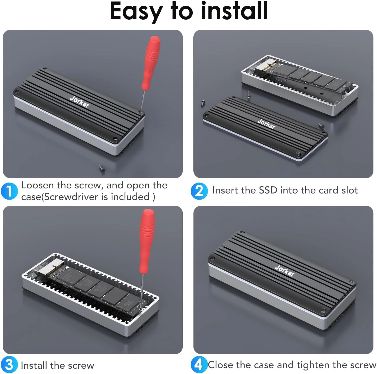 External SSD Enclosure USB C 3.2 for 12+16 Pin M SSDs, for Pro mid 2013-2015, Air mid 2013 to Early 2017, Portable Aluminum SSD Adapter with Indicator - Image 8
