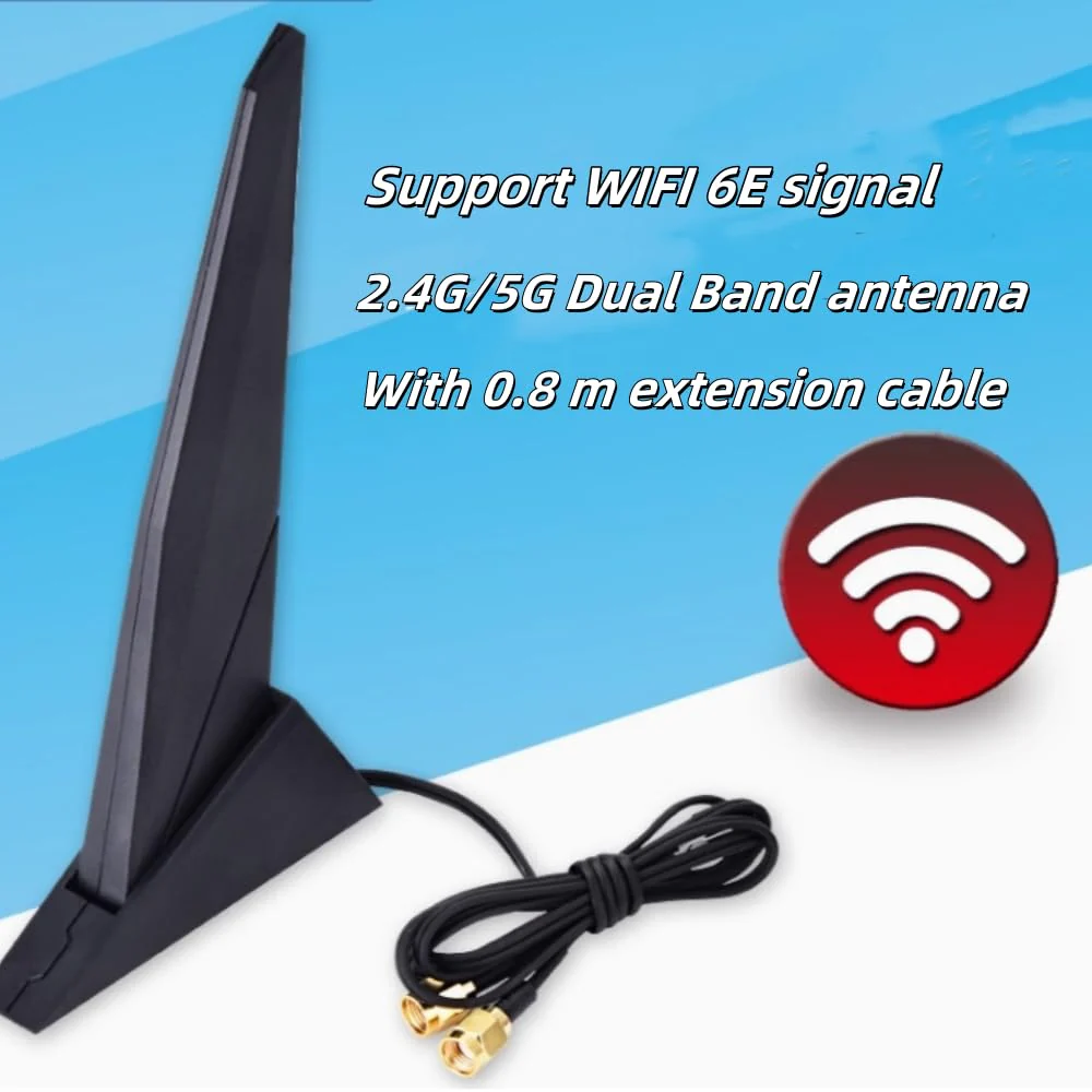 External WiFi 6 6E Antenna 2.4G/5G Magnetic Base Antenna PC Desktop Computer for Asus Rog Strix Z690 B460 B360 H610 H670 M13H M12 M11 WiFi 2T2R Motherboard Card (Cable 80cm/2.7ft) - Image 3