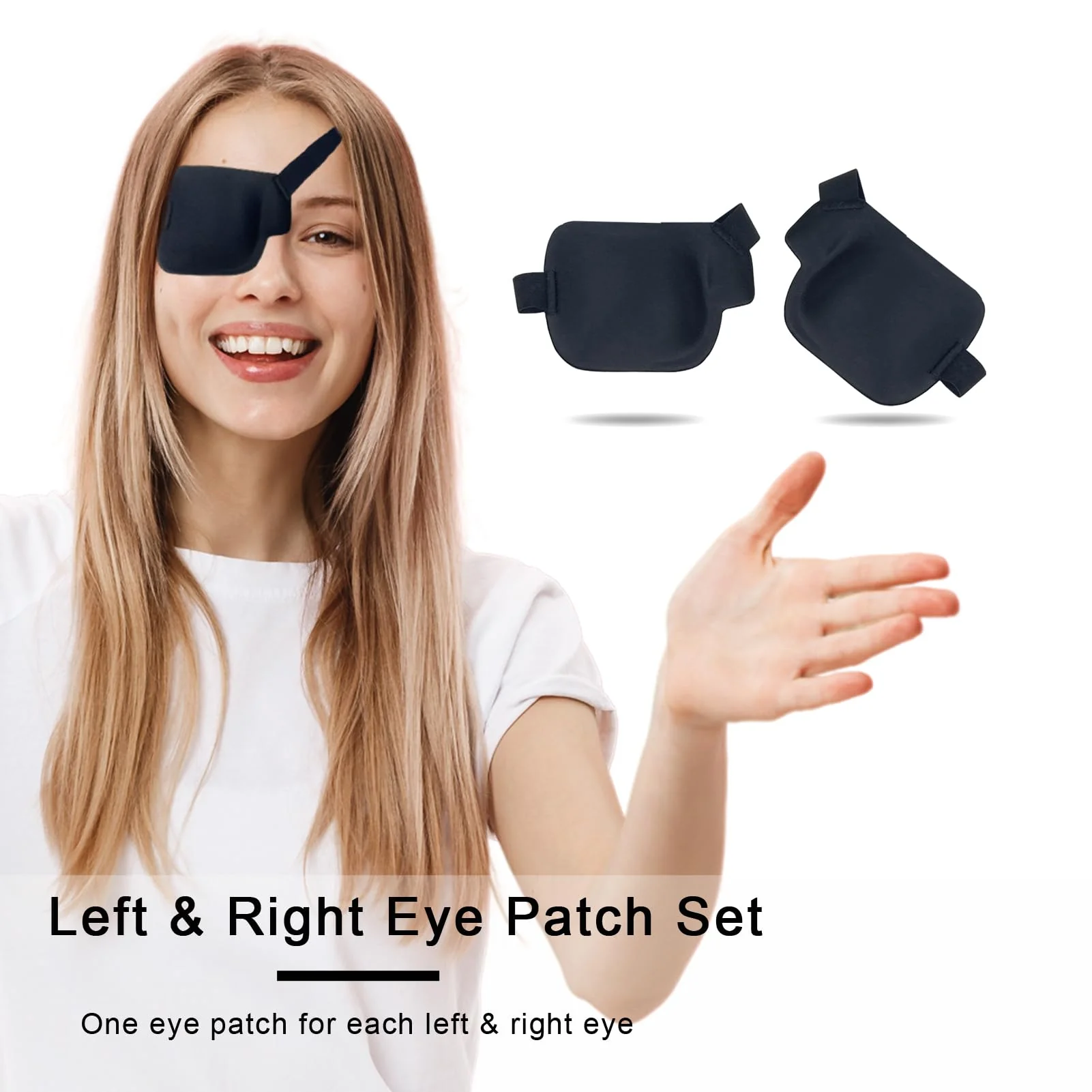 Eye Patch, 2PCS Medical Eye Patches for Adults Kids, 3D Amblyopia Lazy Eye Patches for Left and Right Eye (left + right) left + right - Image 2