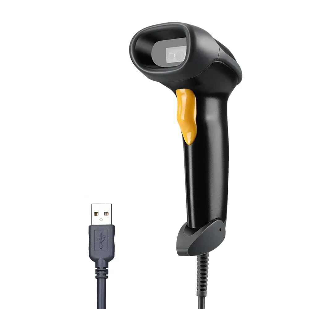 Eyoyo EYH2 Handheld USB 2D Barcode Scanner, Wired Automatic QR Code Scanner PDF417 Data Matrix Bar Code Reader with Long USB Cable for POS Mobile Payment, Convenience Store, Supermarket, Warehouse Black