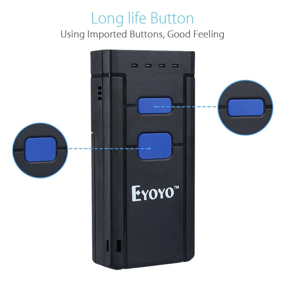 Eyoyo Mini 1D Wireless Barcode Scanner Bluetooth,3-in-1 Bluetooth&2.4G Wireless&Wired Connection, Portable Inventory Bar Code Reader Compatible with iPhone, Android, Windows, Mac Tablets or Computers - Image 8