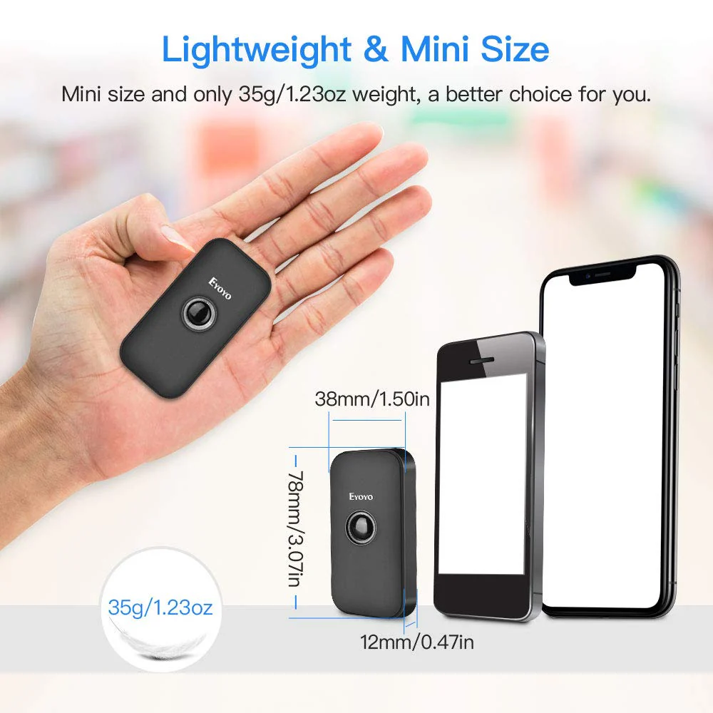 Eyoyo Mini Bluetooth 2D Barcode Scanner, 3-in-1 USB Wired/2.4G Wireless/Bluetooth Barcode Reader Portable 1D QR Scanner PDF417 Data Matrix Compatible with iPad, iPhone, Android, Tablets or Computer PC - Image 2