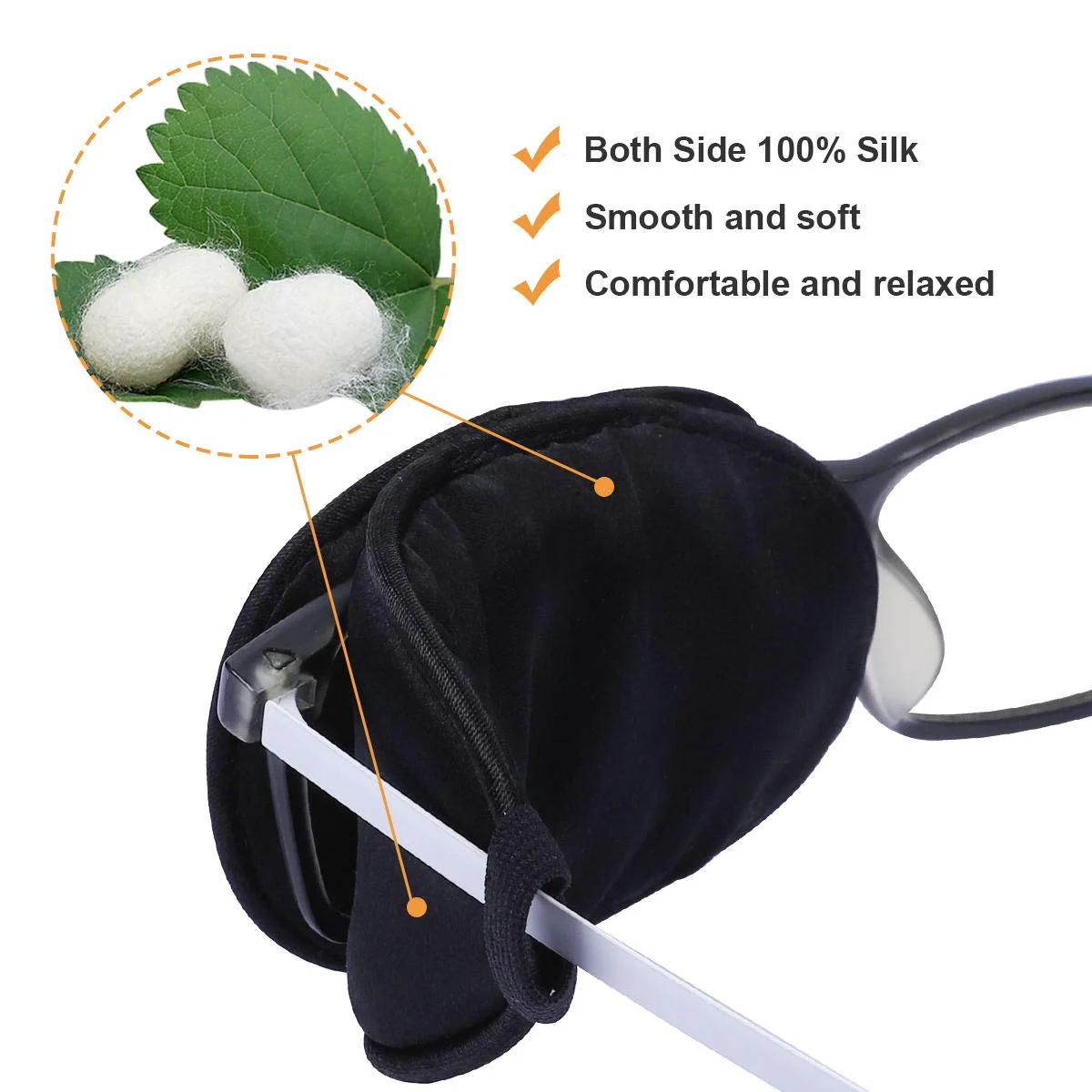 eZAKKA Eye Patches for Adults Kids, Eye Patch for Glasses, Medical Soft Eye Patch for Lazy Eye Amblyopia Strabismus and After Surgery (Black+Black) Black+black - Image 3