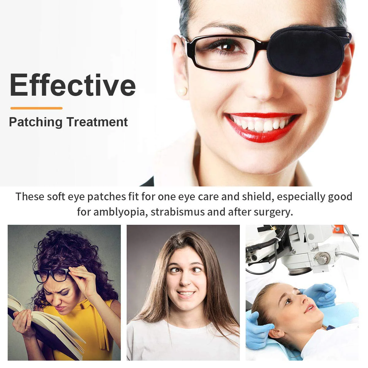 eZAKKA Eye Patches for Adults Kids, Eye Patch for Glasses, Medical Soft Eye Patch for Lazy Eye Amblyopia Strabismus and After Surgery (Black+Black) Black+black - Image 7