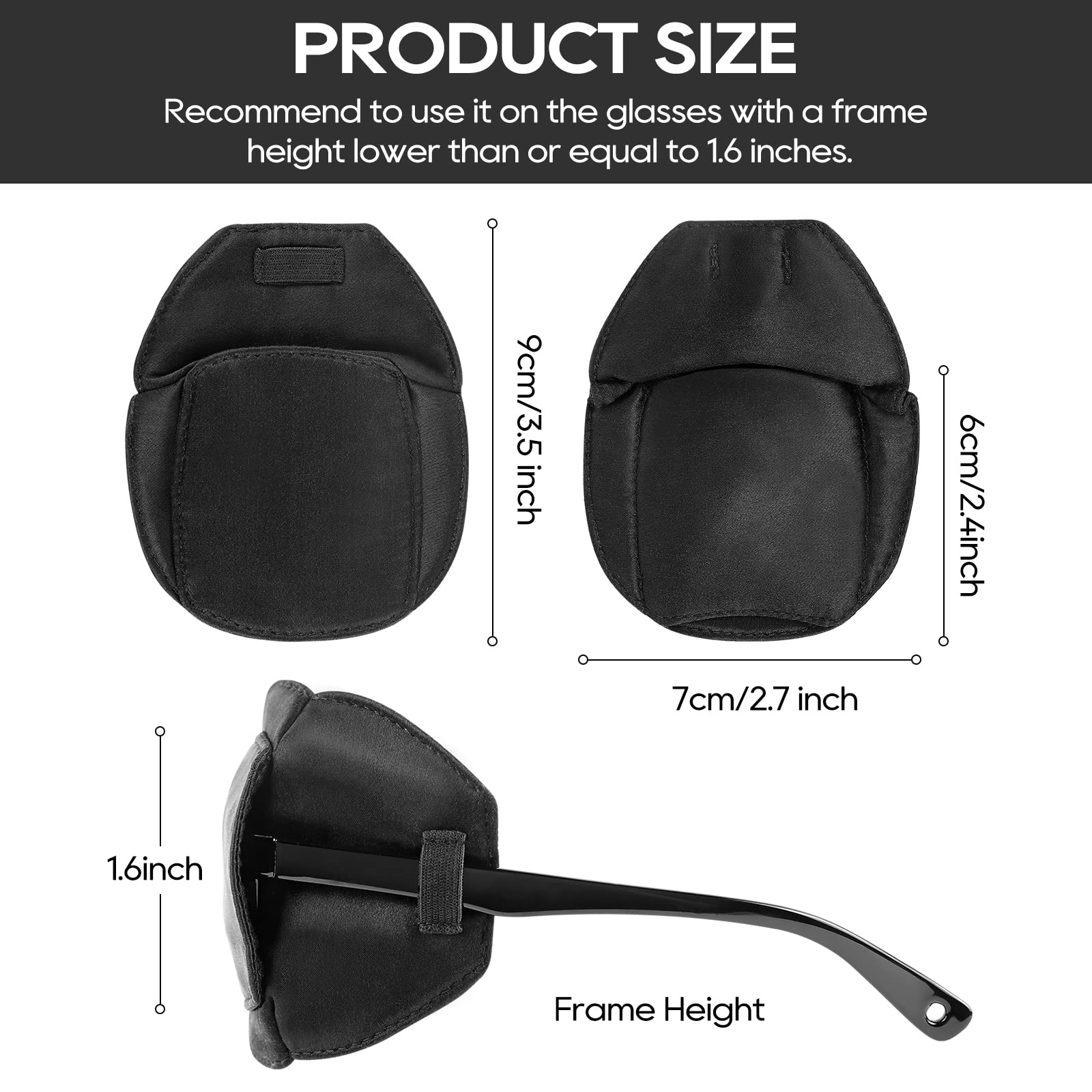 eZAKKA Eye Patches for Adults Kids Left Right Eye, 2 Pcs Medical Eye Patch for Glasses Silk Eyepatch for Lazy Eye Amblyopia Strabismus and After Surgery, Black Large (Pack of 2) - Image 4