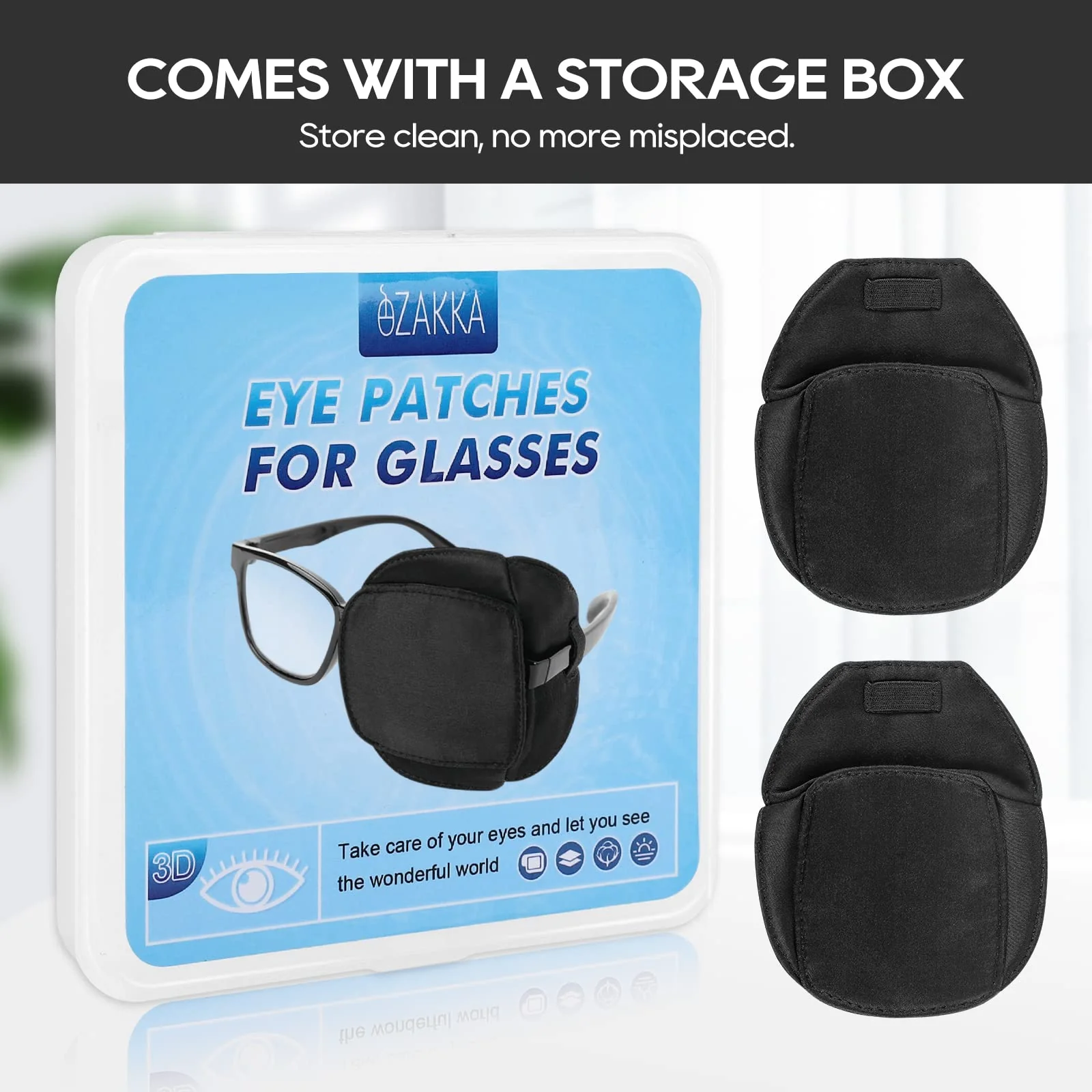 eZAKKA Eye Patches for Adults Kids Left Right Eye, 2 Pcs Medical Eye Patch for Glasses Silk Eyepatch for Lazy Eye Amblyopia Strabismus and After Surgery, Black Large (Pack of 2) - Image 6