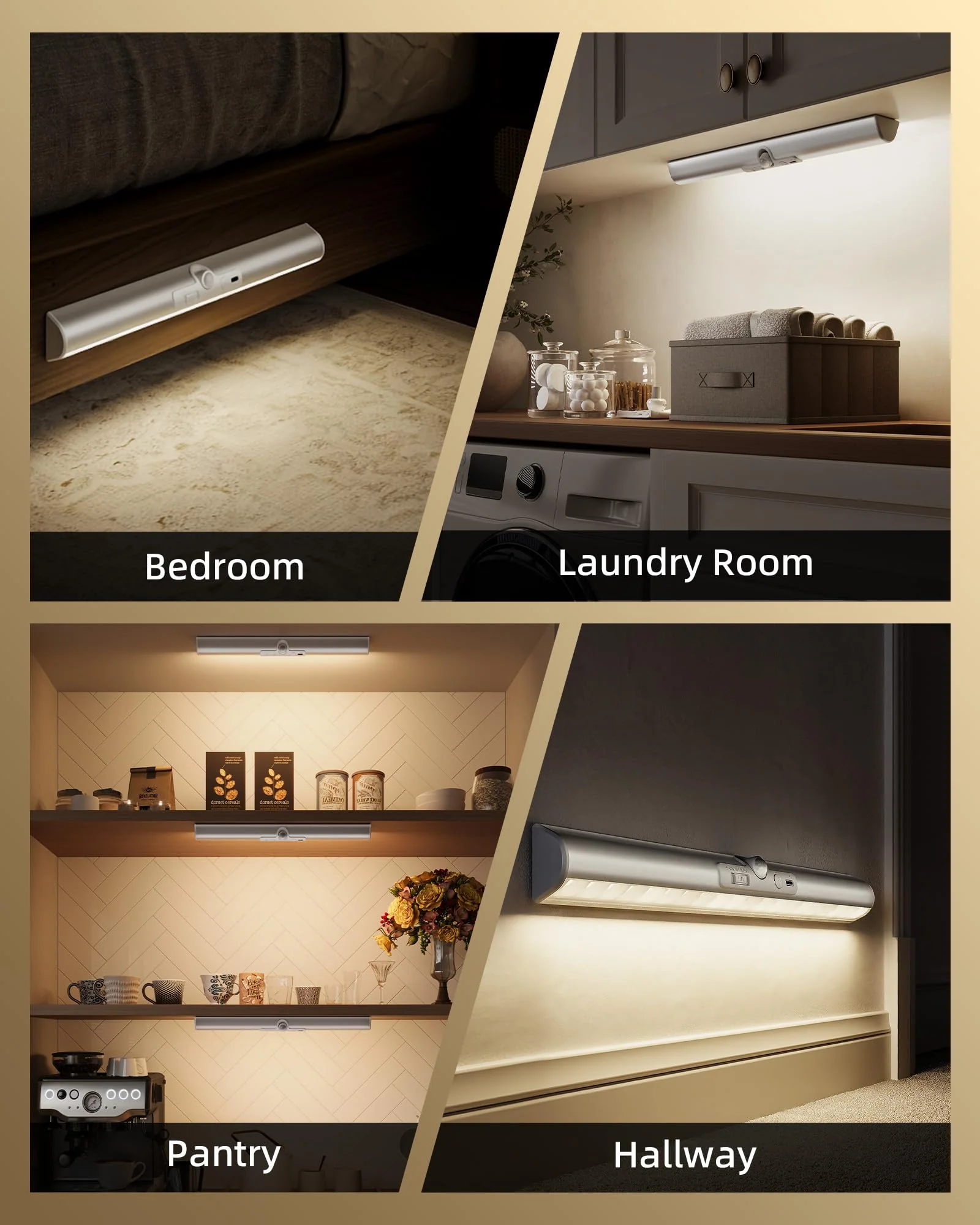 EZVALO 13-inch Motion Sensor Closet Light with Eye-Protection Design, 1800mAh Rechargeable Under Cabinet Lighting, 3 Color Temps Night Light for Pantry, Closet - 3 Pack 13inch - Image 6