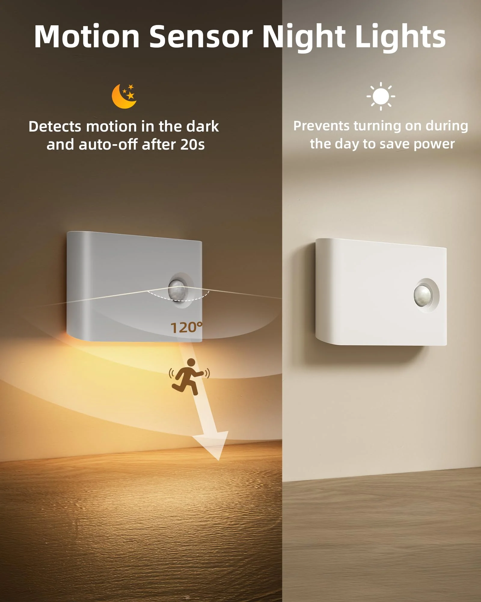 EZVALO 6 Pack Motion Sensor Night Lights, Sync LED Stair Lights Indoor, 1500mAh Rechargeable, Magnetic & Dimmable, 3000K Soft White, Portable Nightlight for Hallway, Stairs, Bathroom, Bedroom 6pack - Image 4