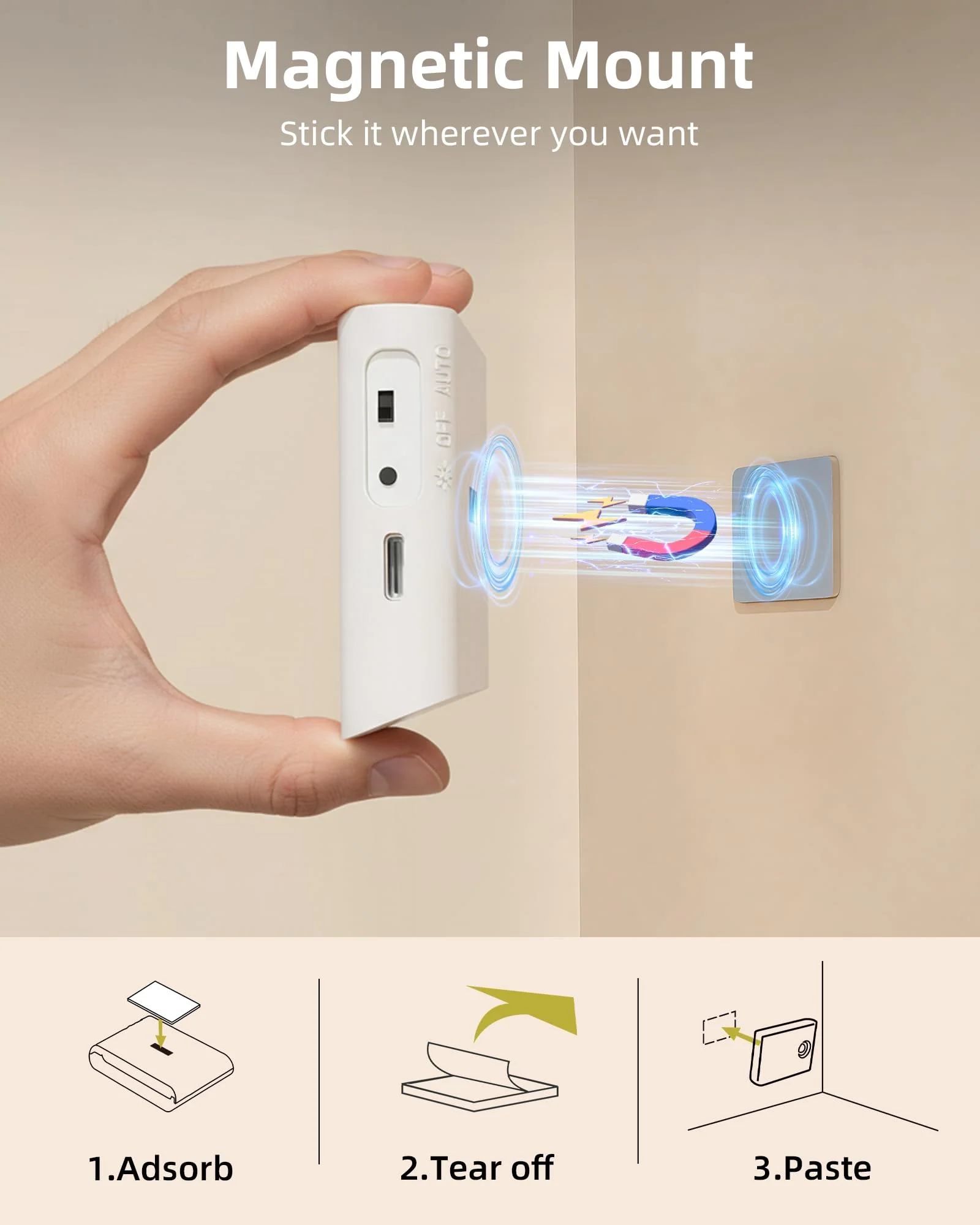 EZVALO 6 Pack Motion Sensor Night Lights, Sync LED Stair Lights Indoor, 1500mAh Rechargeable, Magnetic & Dimmable, 3000K Soft White, Portable Nightlight for Hallway, Stairs, Bathroom, Bedroom 6pack - Image 6