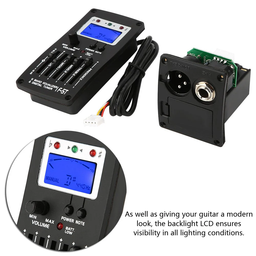F-5T 5Band Equalizer Digital Tuner Pickup for Electric Acoustic Classic Guitar - Image 3
