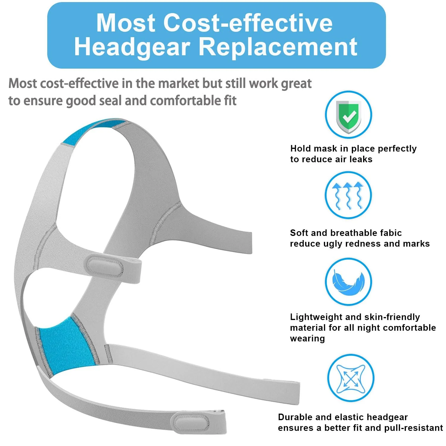 F20 Headband for AirFit F20 / AirTouch F20 Cpap Headband, Unisex Soft Comfortable Cpap Mask Strap, Cpap Supplies Durable Replacement Headband - Small & Medium Face (Headband Only) s/m f20 headgear - Image 3