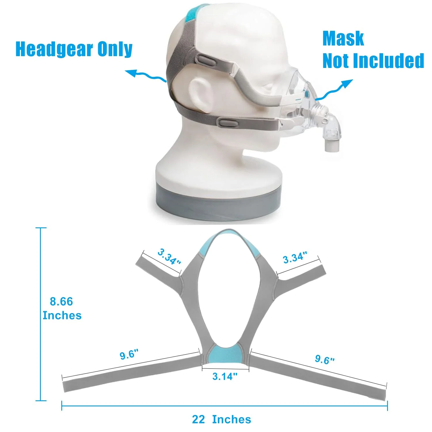 F20 Headband for AirFit F20 / AirTouch F20 Cpap Headband, Unisex Soft Comfortable Cpap Mask Strap, Cpap Supplies Durable Replacement Headband - Small & Medium Face (Headband Only) s/m f20 headgear - Image 6
