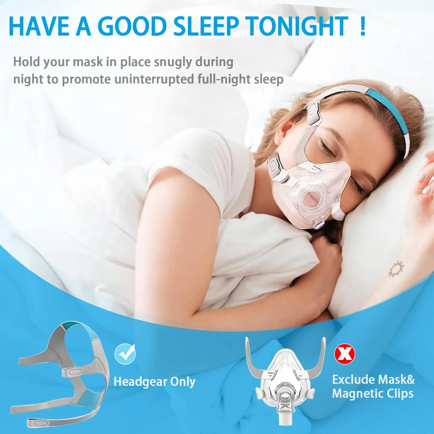 F20 Headband for AirFit F20 / AirTouch F20 Cpap Headband, Unisex Soft Comfortable Cpap Mask Strap, Cpap Supplies Durable Replacement Headband - Small & Medium Face (Headband Only) s/m f20 headgear - Image 7