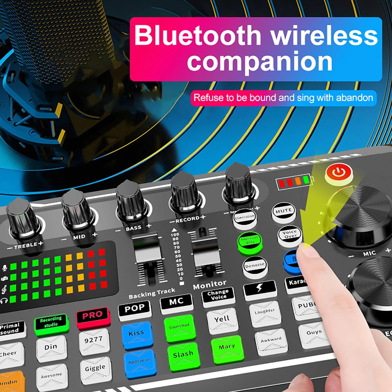 F998+MS60 Podcast Equipment Bundle,Condenser Mic Recording Studio,Streaming Podcast Mic Starter Kit with Voice Changer, Live Sound Card Audio Interface for Computer Vlog Living for YouTube TikTok - Image 6