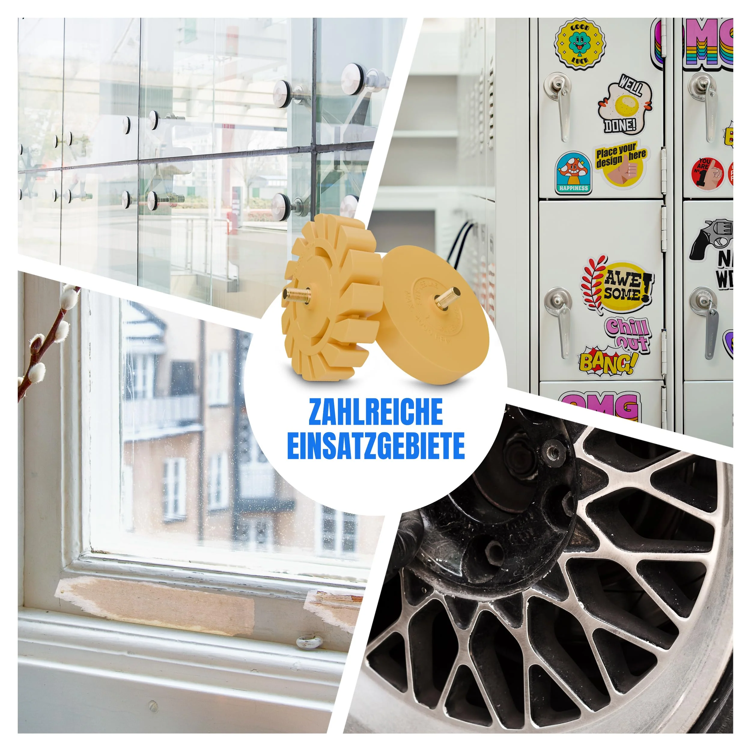 FACELIFT Foil Eraser Set - Diameter 90 mm Sticker Remover + Diameter 100 mm Blade Eraser - Extra ProReach Adapter + Protective Ring + Microfibre Cloth - Ideal for Removing Adhesive Residues - Image 4