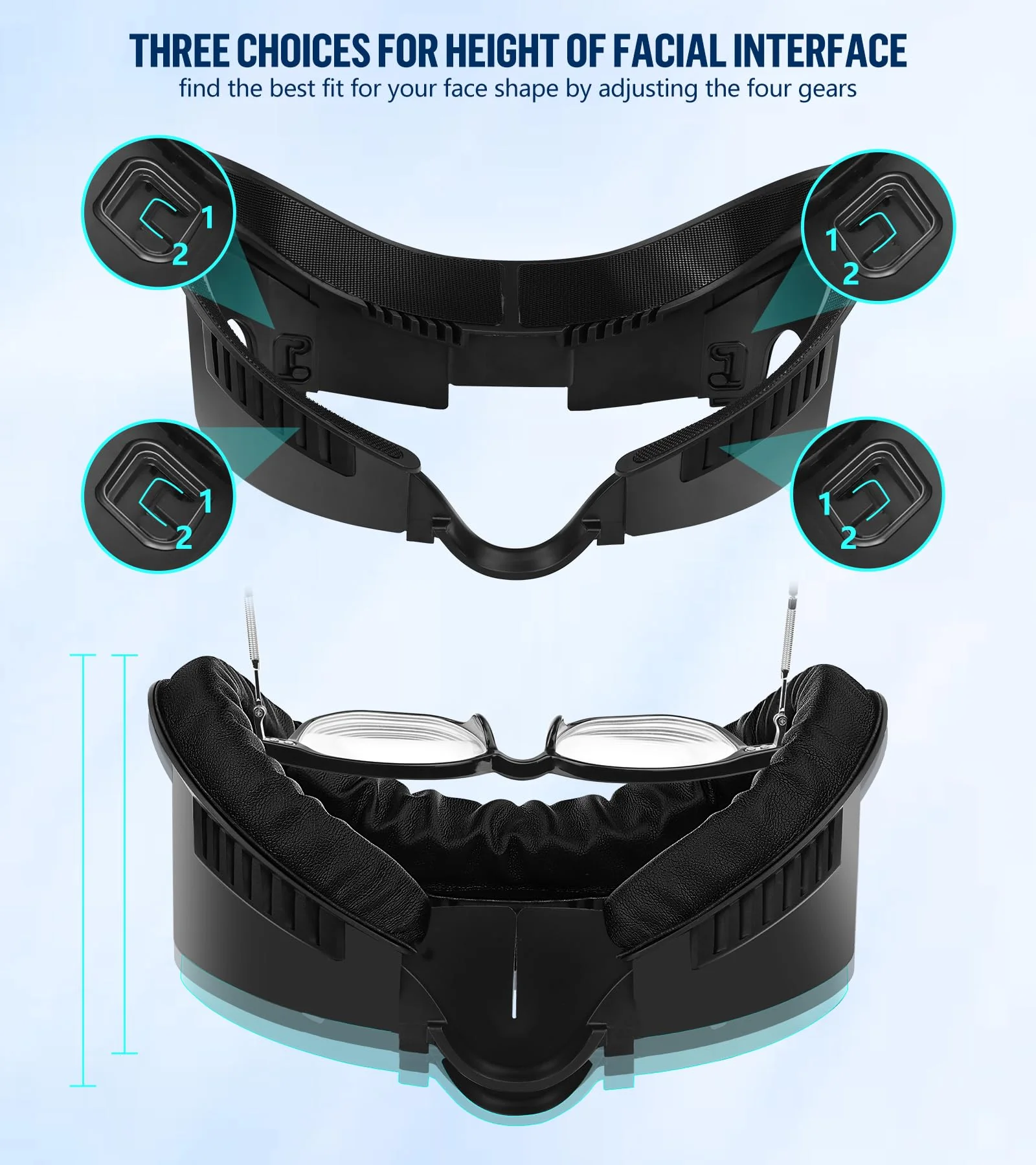 Facial Interface & Face Cover Pad Compatible with Meta Oculus Quest 3 Accessories, Sweat-Proof PU Foam Cushion, Fitness Foam Replacement, Air-Circulation Design for VR Quest 3 VR Accessorie - Image 5
