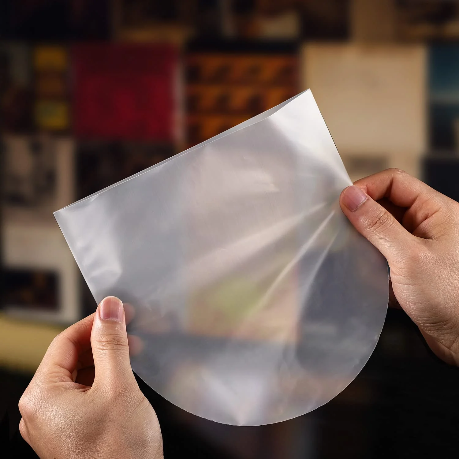 Facmogu 100 Pieces 7 Inch Round Bottom Vinyl Record Sleeves, U shaped Record Sleeves Interior Disc Cover for 45 RPM Records Collections, Crystal Clear Vinyl Covers for Protect LP Albums from Scratches - Image 3