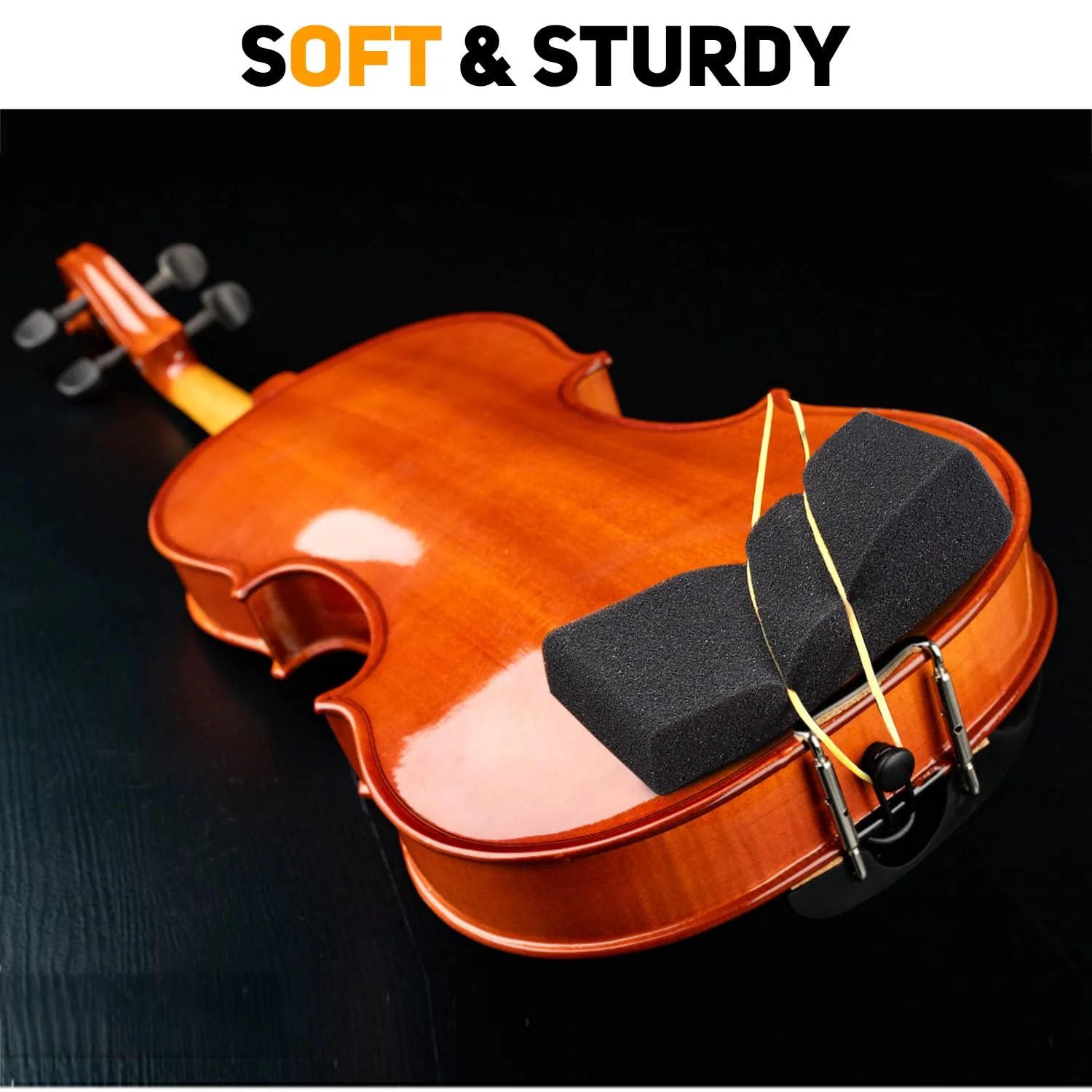 Facmogu 10PCS Foam Violin Shoulder Pad, Economy Sponge Violin Shoulder Pads for 3/4-1/2 Violin, Soft Violin Sponge Rest with Rubber Bands for Concerts & Party - Black - Image 5